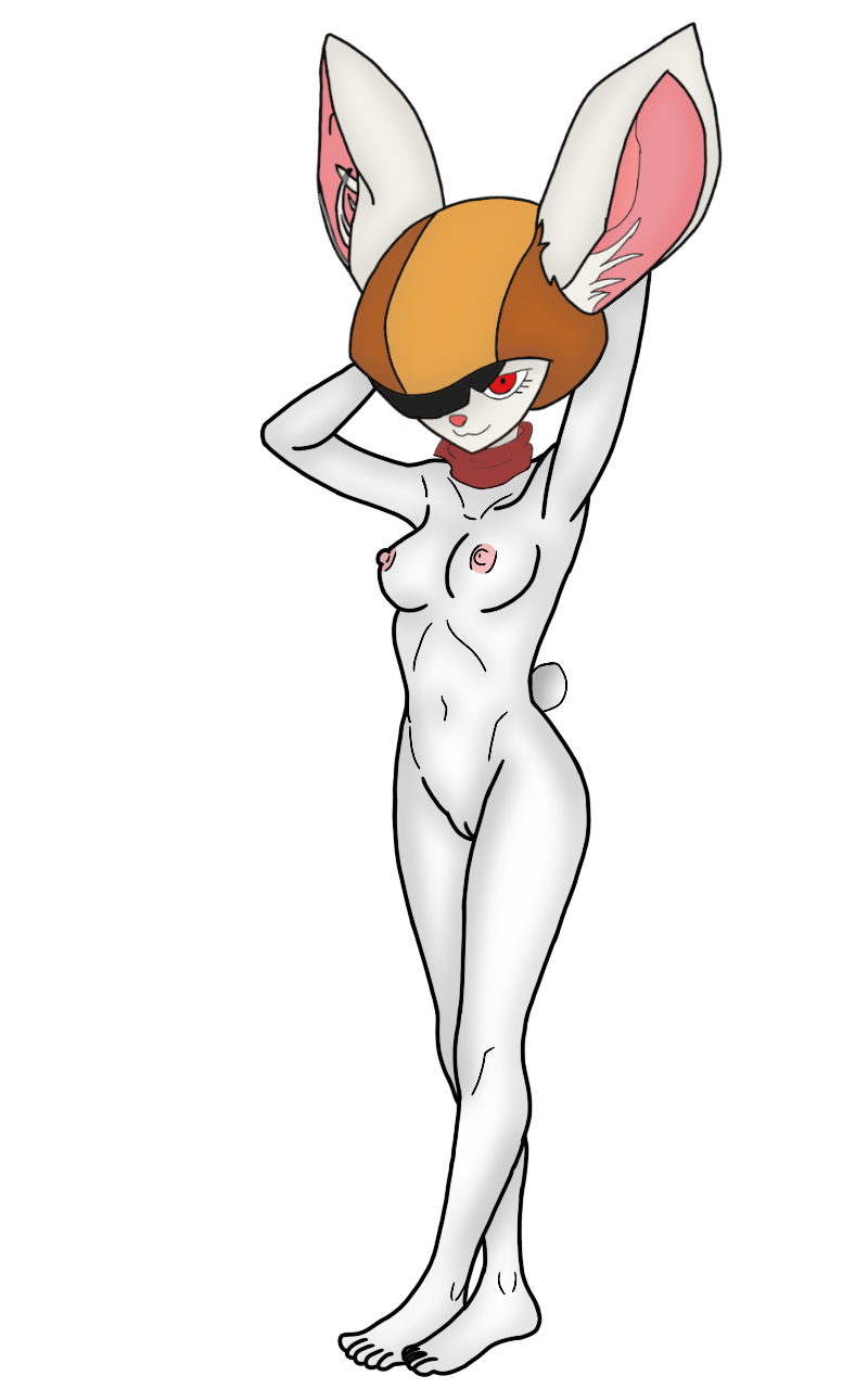 anthro clothing dragon_ball dragon_ball_super dullehan female genitals hat headgear headwear hi_res lagomorph leporid mammal nipples nude pussy rabbit scarf solo sorrel transparent_background