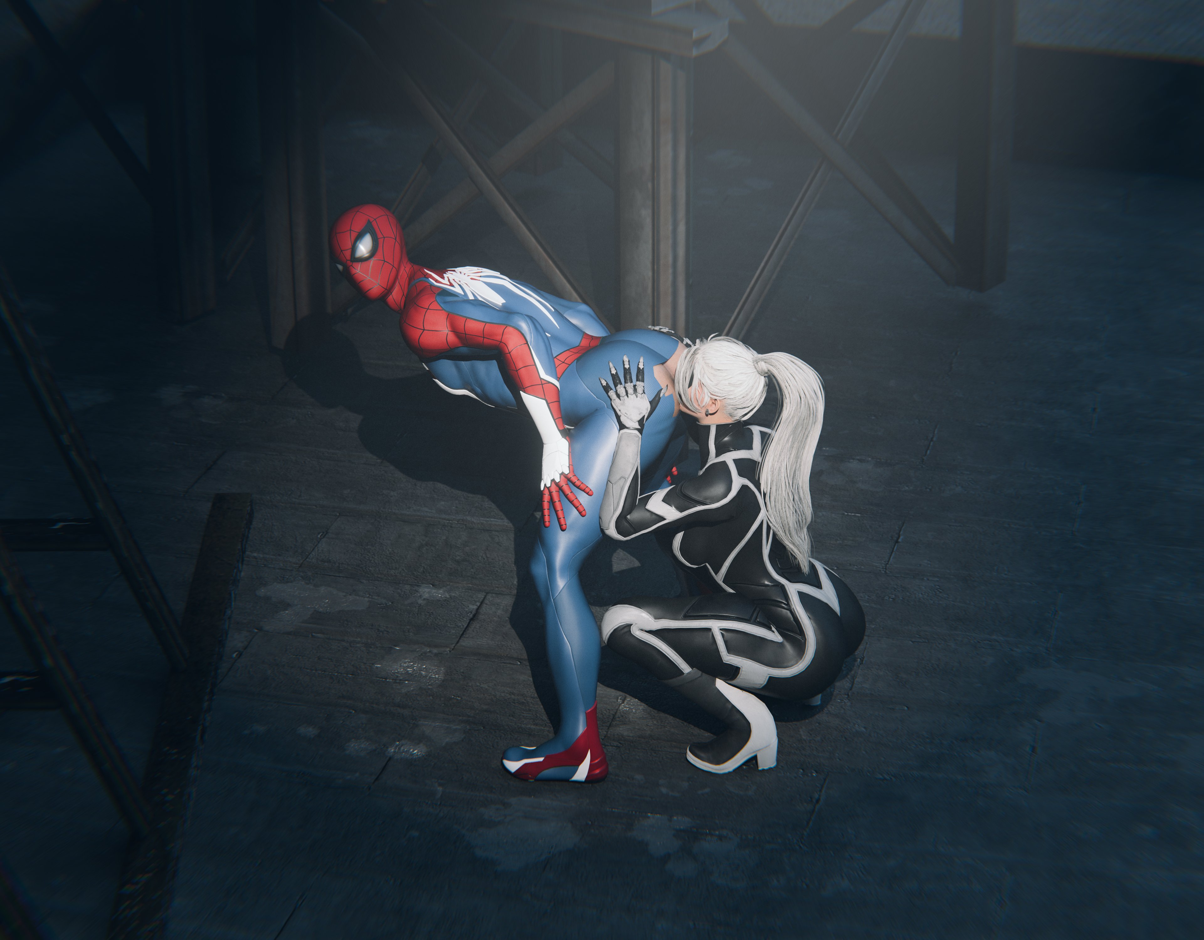 1boy, 1boy1girl, 1girl1boy, 1girls, 2025, 3d, 3d (artwork), ass, ass cleavage, ass up, athletic, athletic male, bent over, big ass, big butt, black cat (insomniac), black cat (marvel), bodysuit, cabezadeperro00, cleavage, couple, couple (romantic), couple sex, couples, curvaceous, curvaceous body, curvaceous female, curvaceous figure, curvaceous hips, curvy, curvy body, curvy female, curvy figure, curvy hips, ear piercing, felicia hardy, female, female licking male, female rimming male, female/male, hands on ass, hands on butt, hands on hips, hands on partner, high resolution, highres, hips, huge ass, huge butt, large ass, large butt, licking, licking ass, licking partner, light skin, light-skinned female, light-skinned male, looking at viewer, male, marvel, marvel comics, mask, masked, masked male, massive ass, massive butt, night, peter parker, ponytail, rimjob, rimming, rimming male, ripped bodysuit, ripped clothing, romantic, romantic couple, romantic sex, rooftop, rooftop sex, seductive, seductive look, seductive pose, sex, shiny, shiny clothes, skin tight, spider-man, spider-man (insomniac series), spider-man (insomniac), spider-man (series), squatting, squatting female, squatting position, superhero, superhero couple, superheroine, thick, thick ass, thick butt, thick hips, thick thighs, tight clothes, tight clothing, torn bodysuit, torn clothes, unseen male face, voluptuous, voluptuous female, white fur, wide hips