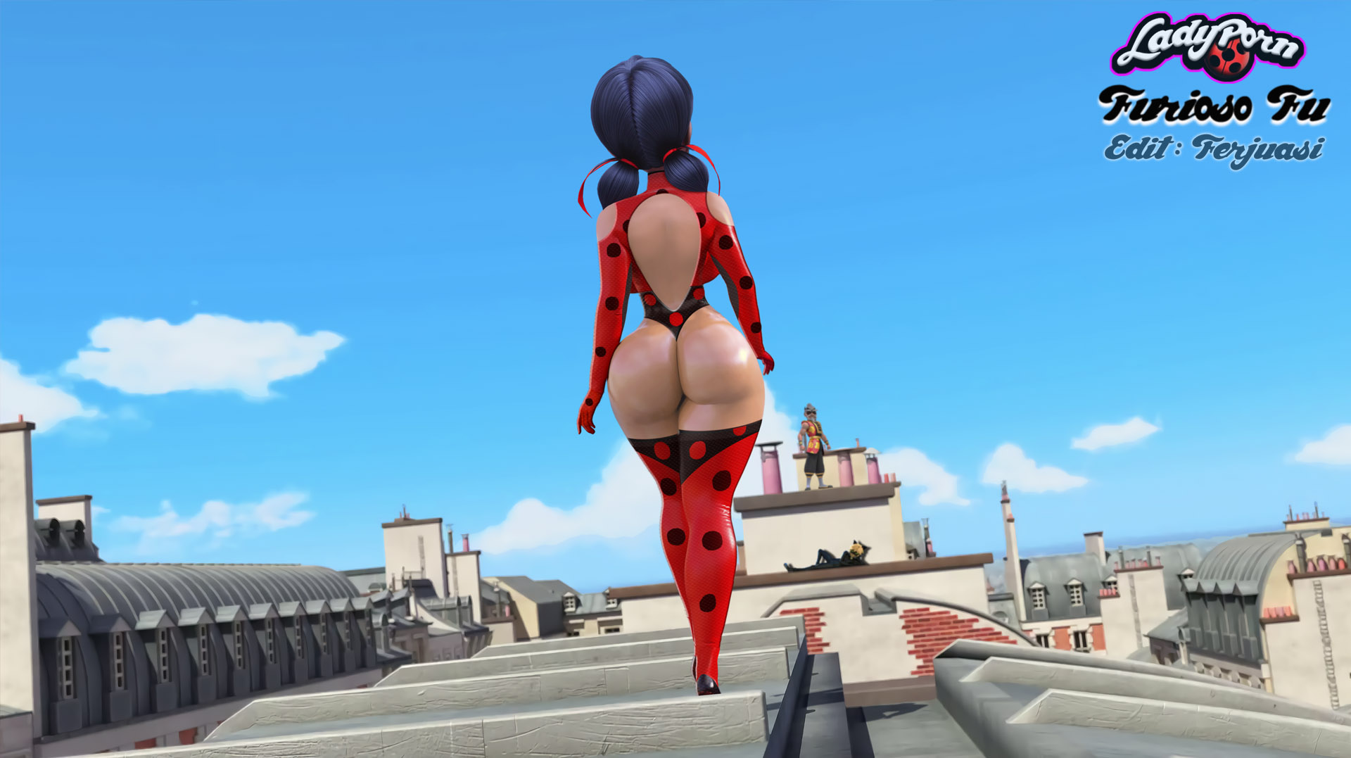 1girls, 3d, accurate art style, ass, female, ferjuasi, huge ass, ladybug (character), marinette cheng, marinette dupain-cheng, miraculous ladybug, solo, thick thighs, thin waist, voluptuous, wide hips