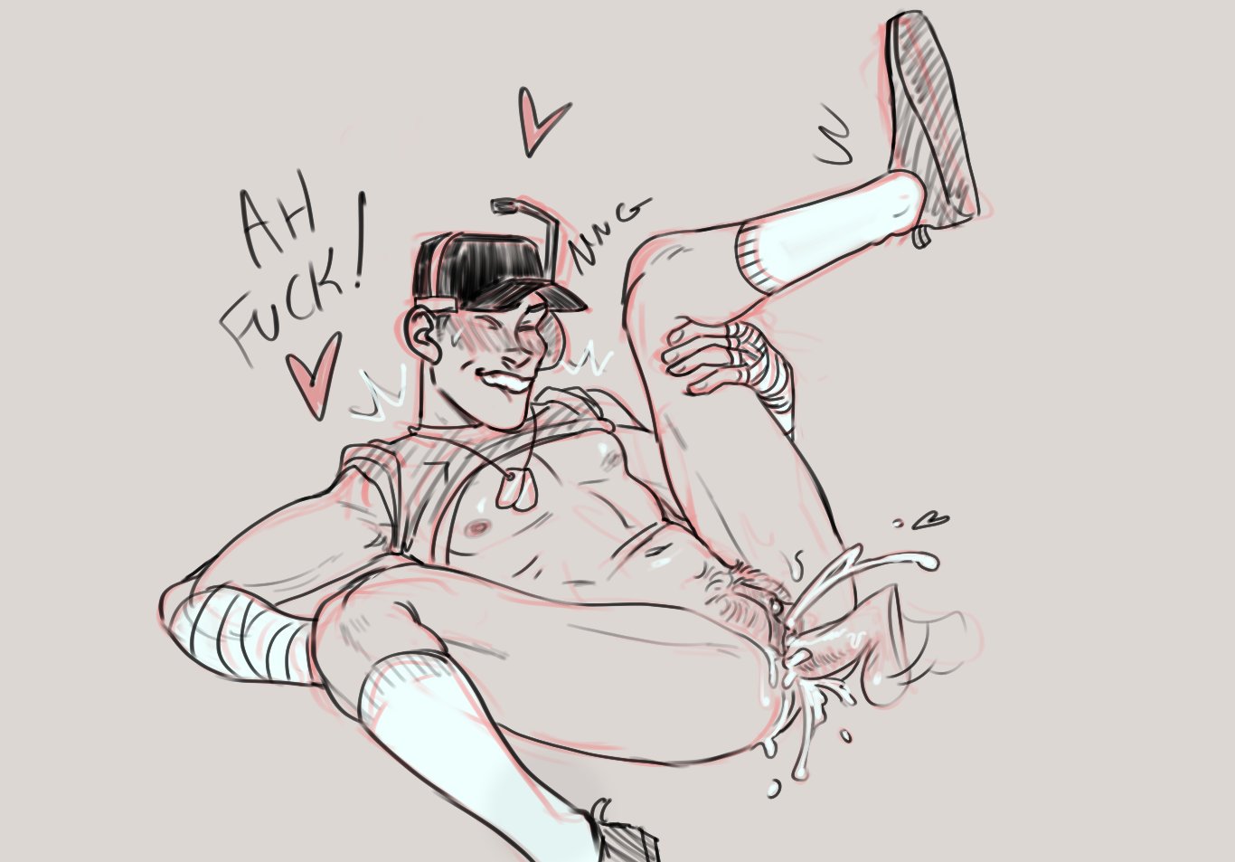 1boy, 1cuntboy, cum, cum in pussy, cuntboy, cuntboy penetrated, cuntboy/male, disembodied penis, gay, goblingruel, intersex, male, penetration, penis, pussy, scout (team fortress 2), socks, team fortress 2, trans man, transmasc, vaginal penetration
