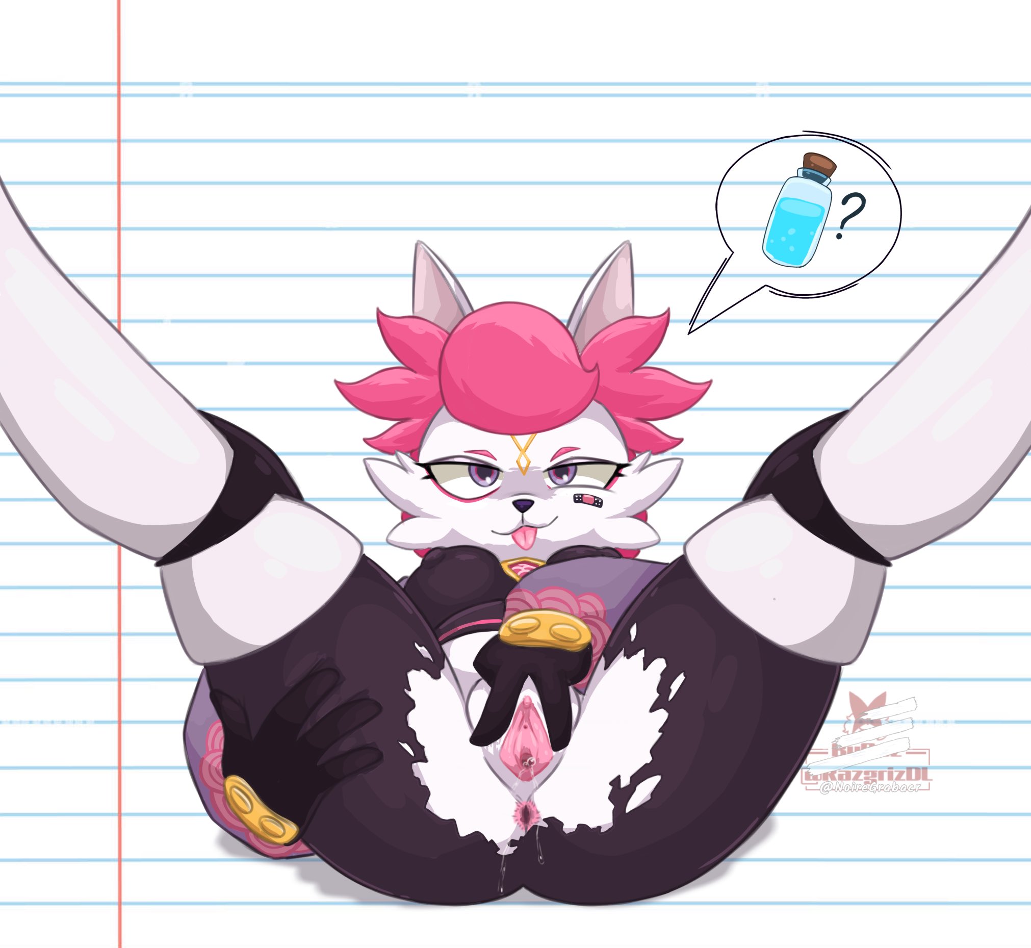 1girls, 2024, anthro, epic games, female, female only, fortnite, furry, furry female, furry only, kimiko (fortnite), pussy, razgrizdl, ripped clothing, ripped pants, tagme