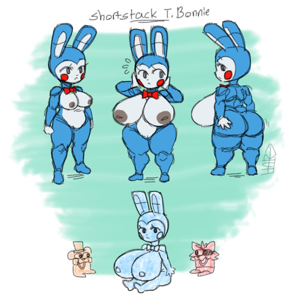 big_breasts breasts canid canine cute feddy female five_nights_at_freddy's five_nights_at_freddy's_2 fox foxy_(fnaf) foy lagomorph leporid little_hareboy male mammal nipples rabbit rule_63 toy_bonnie_(fnaf) ursid video_games