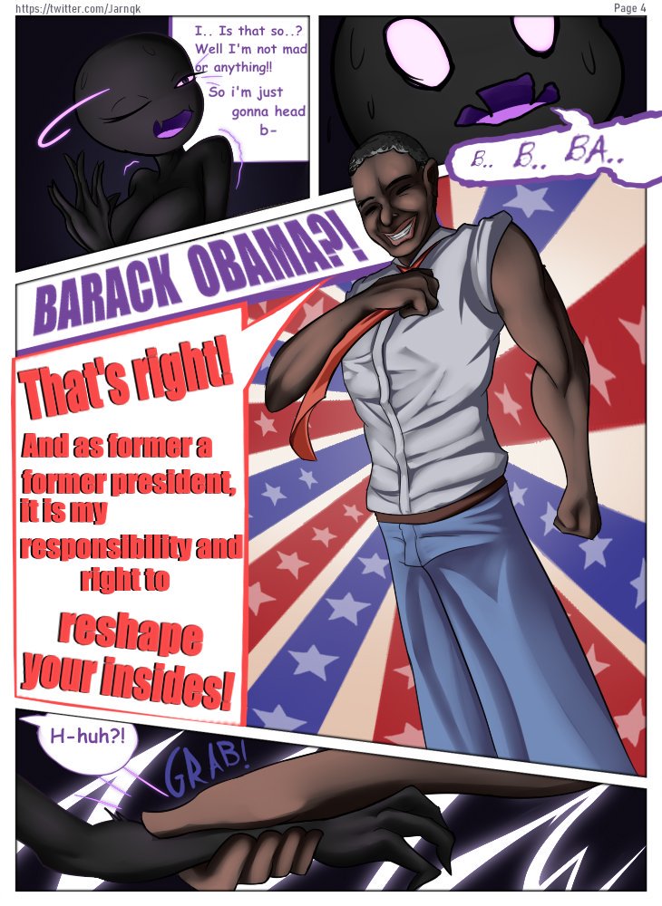 1boy 1girls 2019 4_fingers ^_^ arm_grab artist_name bald barack_obama bare_arms bare_shoulders black_hair breast_squeeze breasts bulge character_name closed_eyes clothed clothed_male_nude_female clothing comic dark dark-skinned_male dark_skin democrat dialogue enderman enderwoman english_text fangs female fingers_together grin hand_to_chest head_tilt highres imminent_rape imminent_sex jarnqk large_breasts looking_at_another male meme minecraft monster_girl muscles muscular muscular_male necktie night nude one_eye_closed open_mouth outdoors pants pose purple_eyes purple_mouth purple_sclera purple_tongue real_person rule_63 scared shirt short_hair size_difference smaller_female smile speech_bubble standing star surprised sweat sweating teeth text tongue trembling twitter_username typo url very_short_hair wide_eyed you_gonna_get_raped