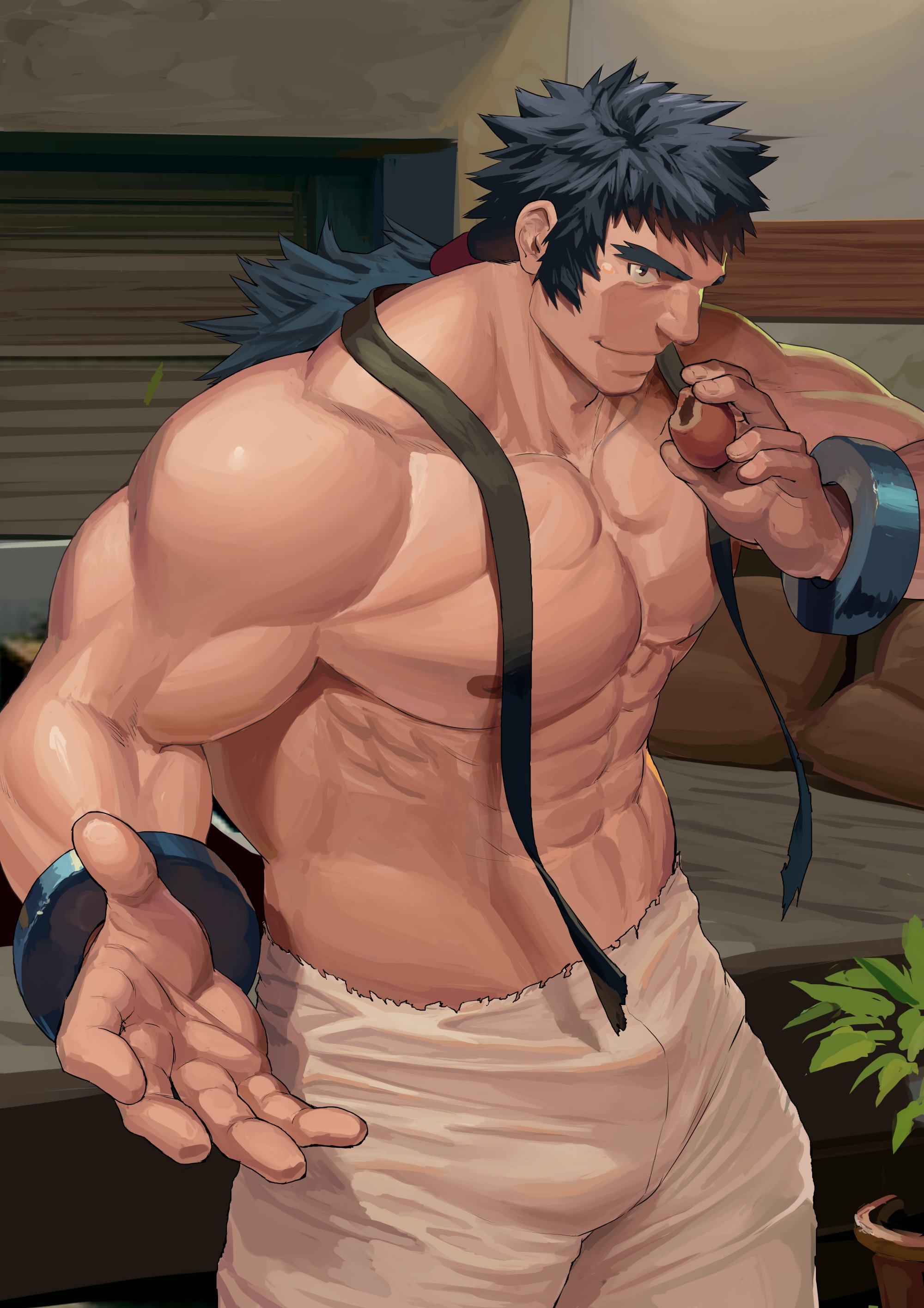 ass, athletic, athletic male, balls, bara, biceps, big ass, big balls, big butt, big muscles, big penis, bodybuilder, bruno (pokemon), calves, dainyu dougumo, dainyuu (dgls), dgls, dilf, gay, hunk, jock, male, male only, masculine male, muscles, nude, pecs, penis, pokemon, public, thick cum, thick legs, thick penis, thick thighs, yaoi