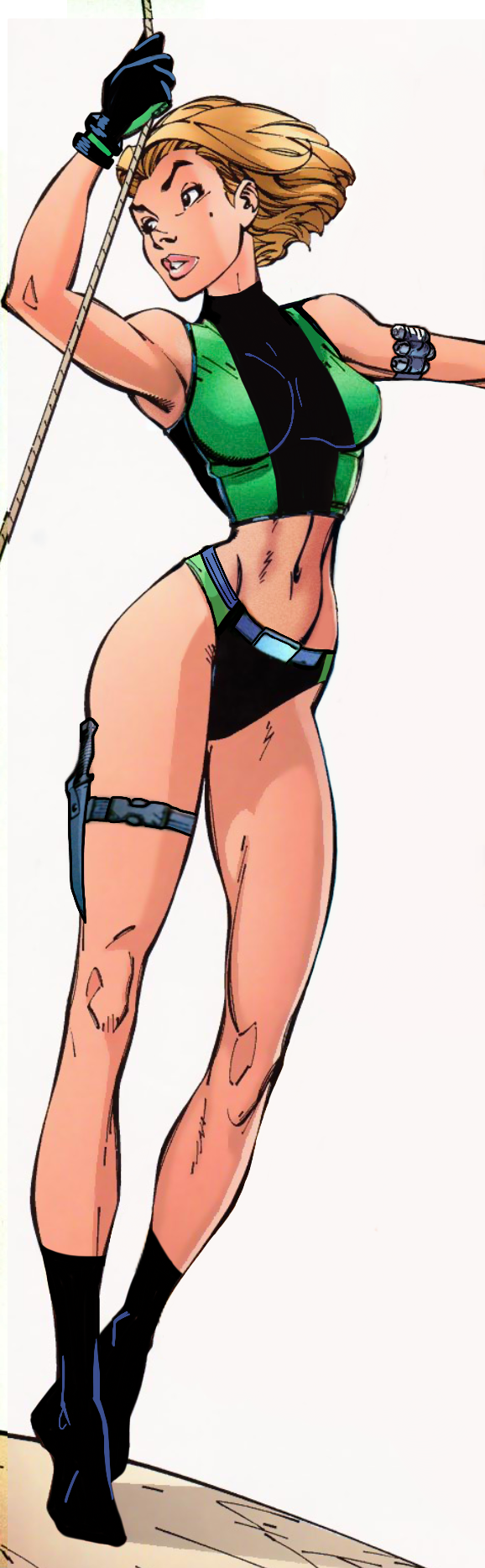 abbey_chase bikini blonde_hair danger_girl drawingthings12 edit green_eyes j_scott_campbell screenshot_edit swimsuit tiptoes