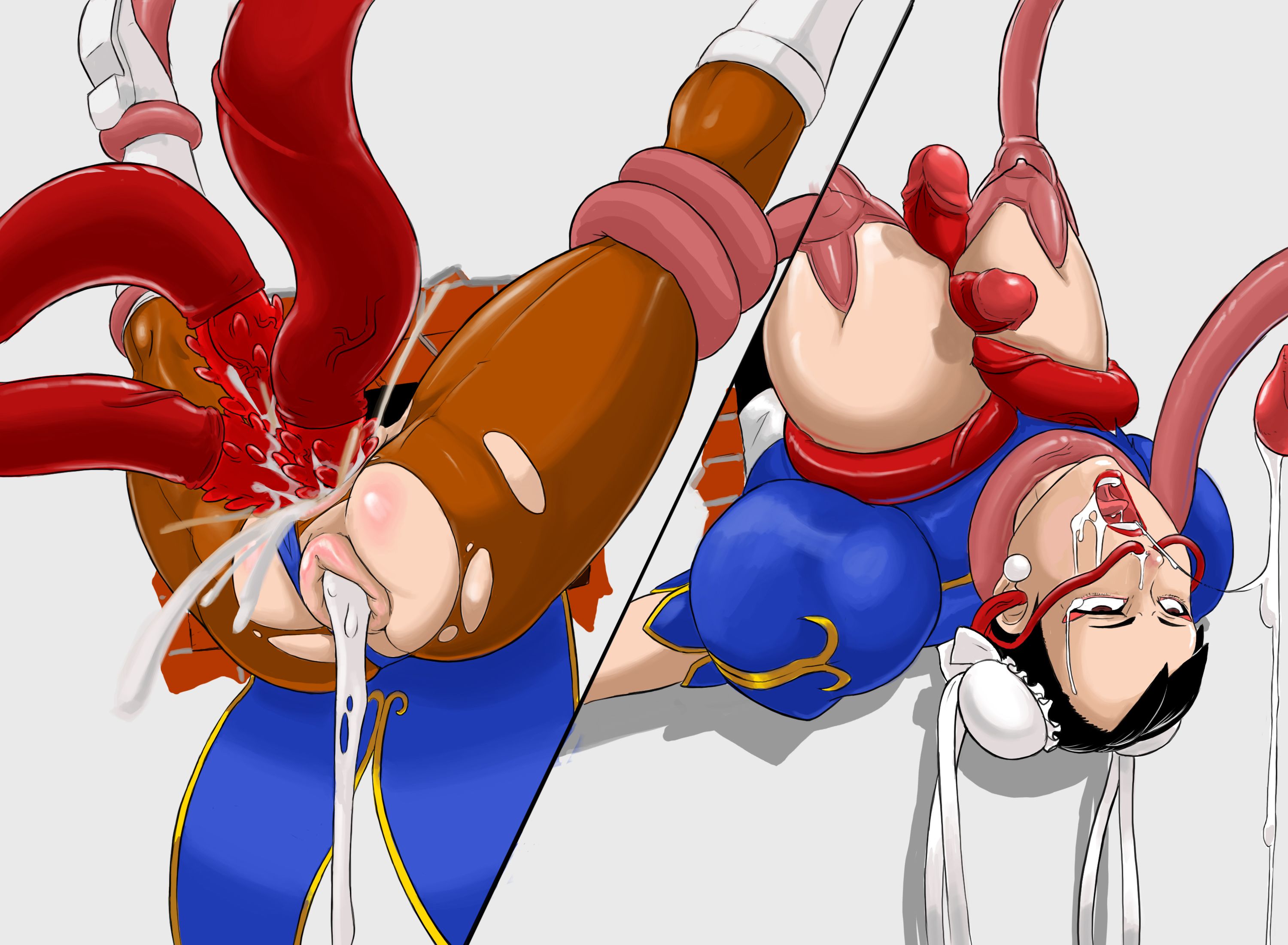 1girls, after anal, anythinggoes, ass, big breasts, bodily fluids, breast sucking, breasts, capcom, chun-li, clothed sex, clothing, cum, cum in ass, cum in mouth, cum in pussy, cum inside, double vaginal, female, fucked silly, impossible fit, male, milking tentacles, nipple pull, open mouth, outercourse, paizuri, pantyhose, penetration, penis, pussy, rape, red tentacles, restrained, ripped clothing, ripped pantyhose, sex, spread legs, street fighter, stuck in wall, tentacle, tentacle in nose, tentacle sex, tentacle sucking breasts, thick penis, through wall, torn clothes, torn pantyhose, triple penetration, triple vaginal, vaginal penetration