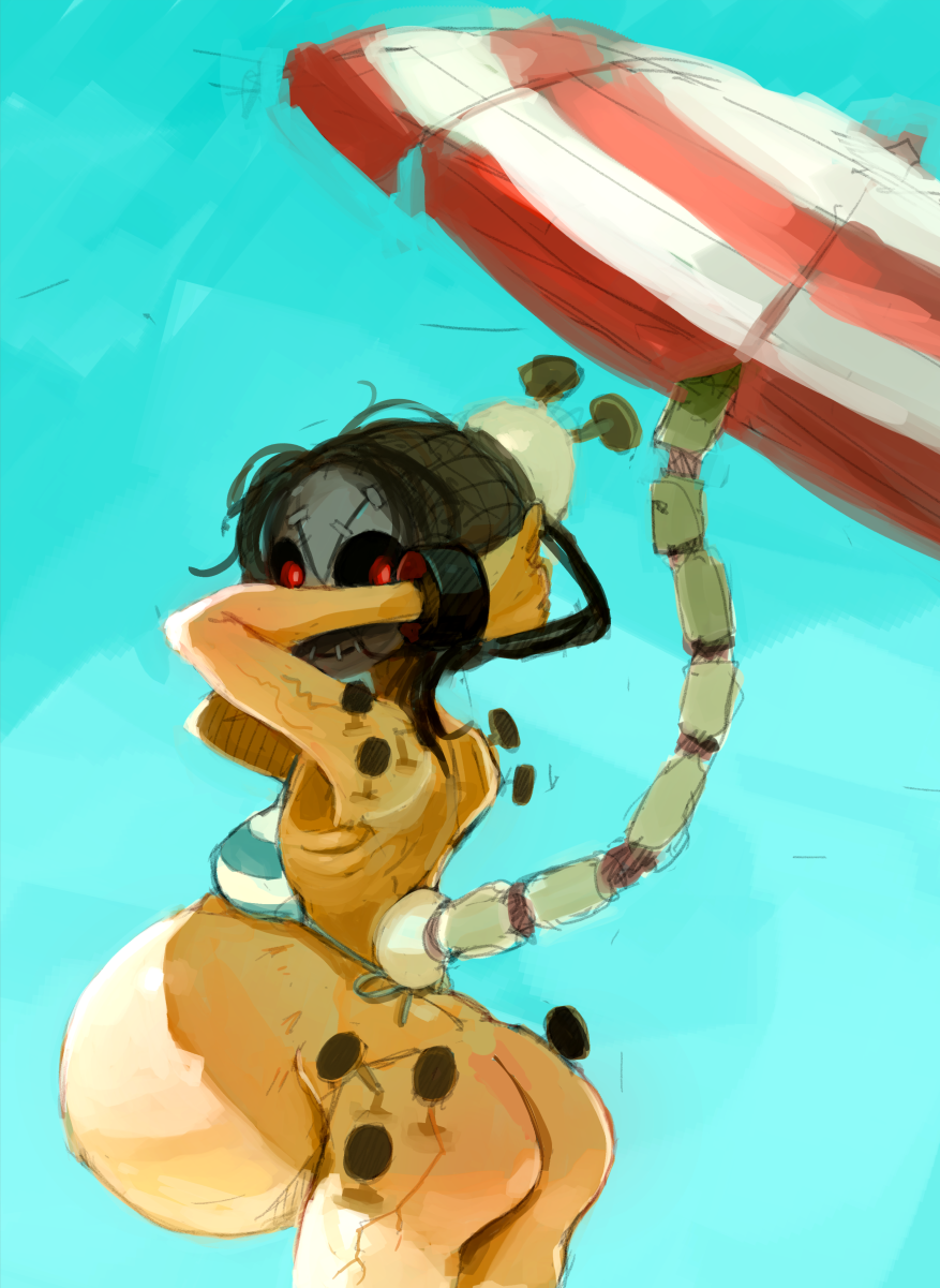 1girls ass bikini bikini_top bottomless female painwheel pregnant sidebelly skullgirls susfishous