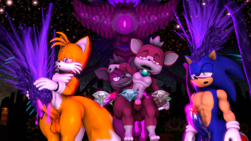 3d anthro blue_body blue_eyes blue_fur blue_hair chip_(sonic) dark_gaia doommusk fox furry gem gloves green_eyes half-closed_eyes male miles_prower night one_eye_closed orange_eyes penis red_body red_fur sonic_(series) sonic_the_hedgehog sonic_the_hedgehog_(series) sonic_unleashed tails tan_body tan_fur white_fur wings yaoi yellow_body yellow_fur