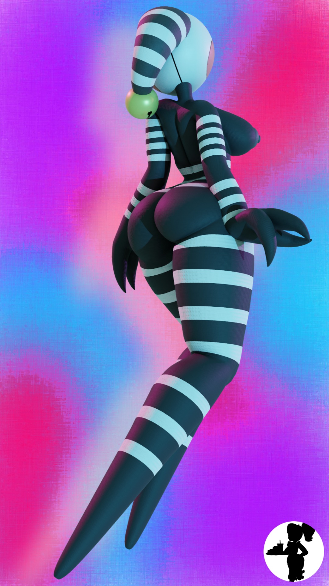 3d, anthro, ass, five nights at freddy's, freddy fazbear's pizzeria simulator, marionette (fnaf), polsy, puppet (fnaf), robot, rule 63, security puppet (fnaf), solo