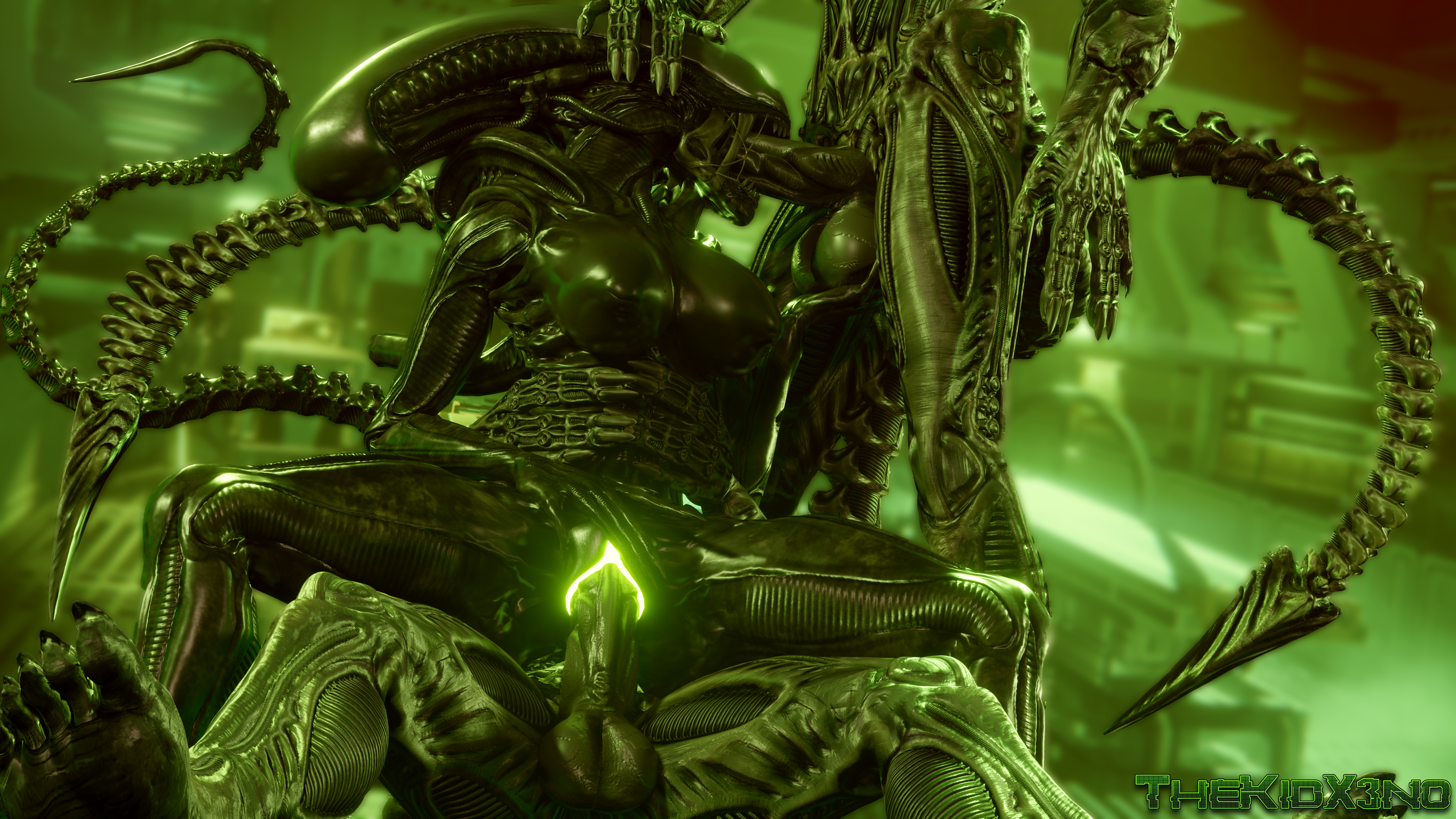 1girls, 2boys, 3d, alien, alien (franchise), alien girl, balls, big balls, big breasts, big penis, breasts, exoskeleton, fellatio, female, female xenomorph, genitals, glowing genitalia, glowing pussy, hand on head, hands around waist, legs, male, male xenomorph, monster, monster girl, nipples, oral, oral penetration, oral sex, penetration, penis, penis in mouth, penis in pussy, pussy, riding, riding penis, sex, sharp fingernails, sharp teeth, sharp toenails, sucking, tail, thekidxeno, thick, thick thighs, thighs, threesome, toes, vagina, vaginal penetration, vaginal sex, watermark, xenomorph