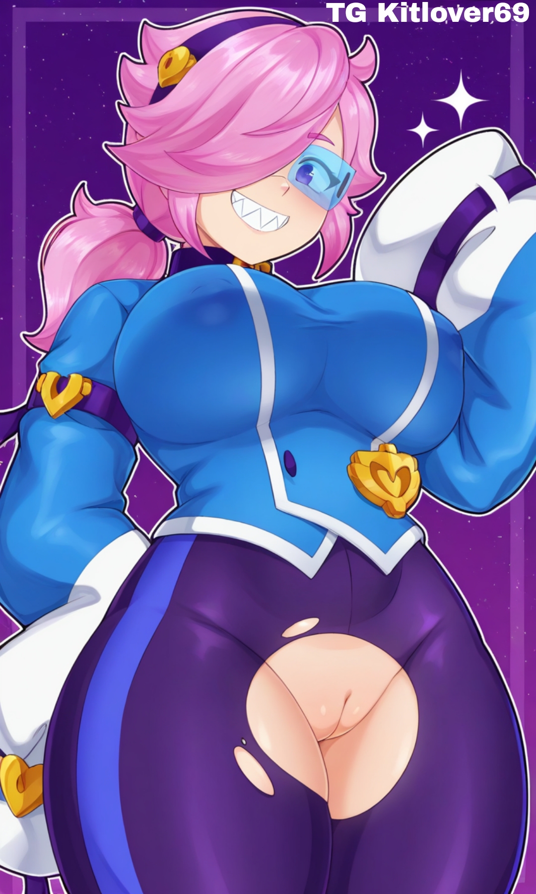 ai generated, big ass, big breasts, brawl stars, colette (brawl stars), female, female only, navigator colette, pussy