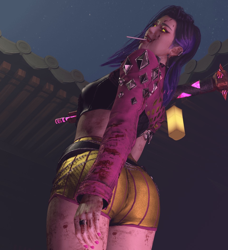 1girls, 2026, 3d, 3d render, ass, ass focus, asscheeks, bubble ass, bubble butt, butt focus, buttcheeks, dbd, dead by daylight, dirty, fat ass, female, female only, light skin, light-skinned female, mina (dead by daylight), pink nail polish, pink nails, render, solo female
