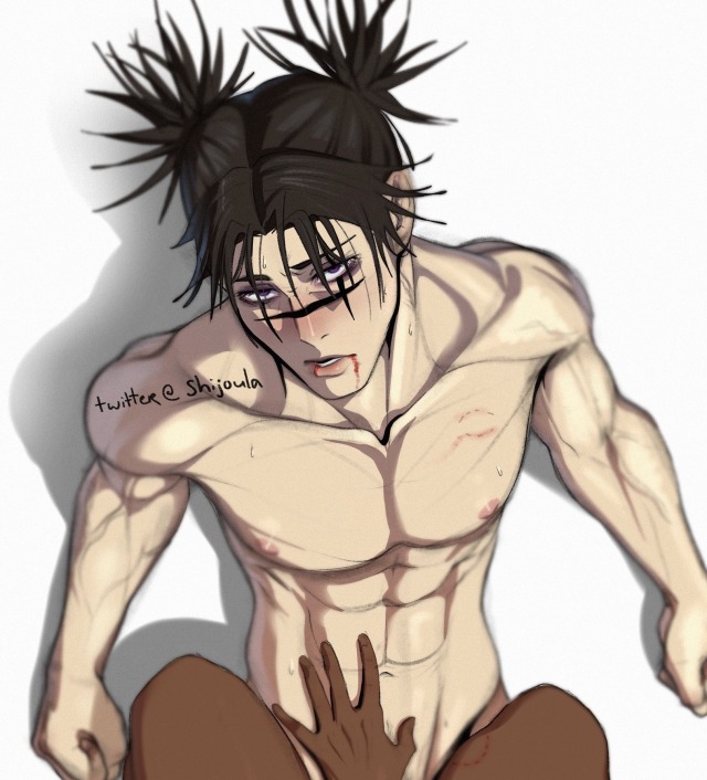 1boy, 1girls, anonymous female, bruise, choso kamo, female, female on top, jujutsu kaisen, male, male focus, submissive, submissive male