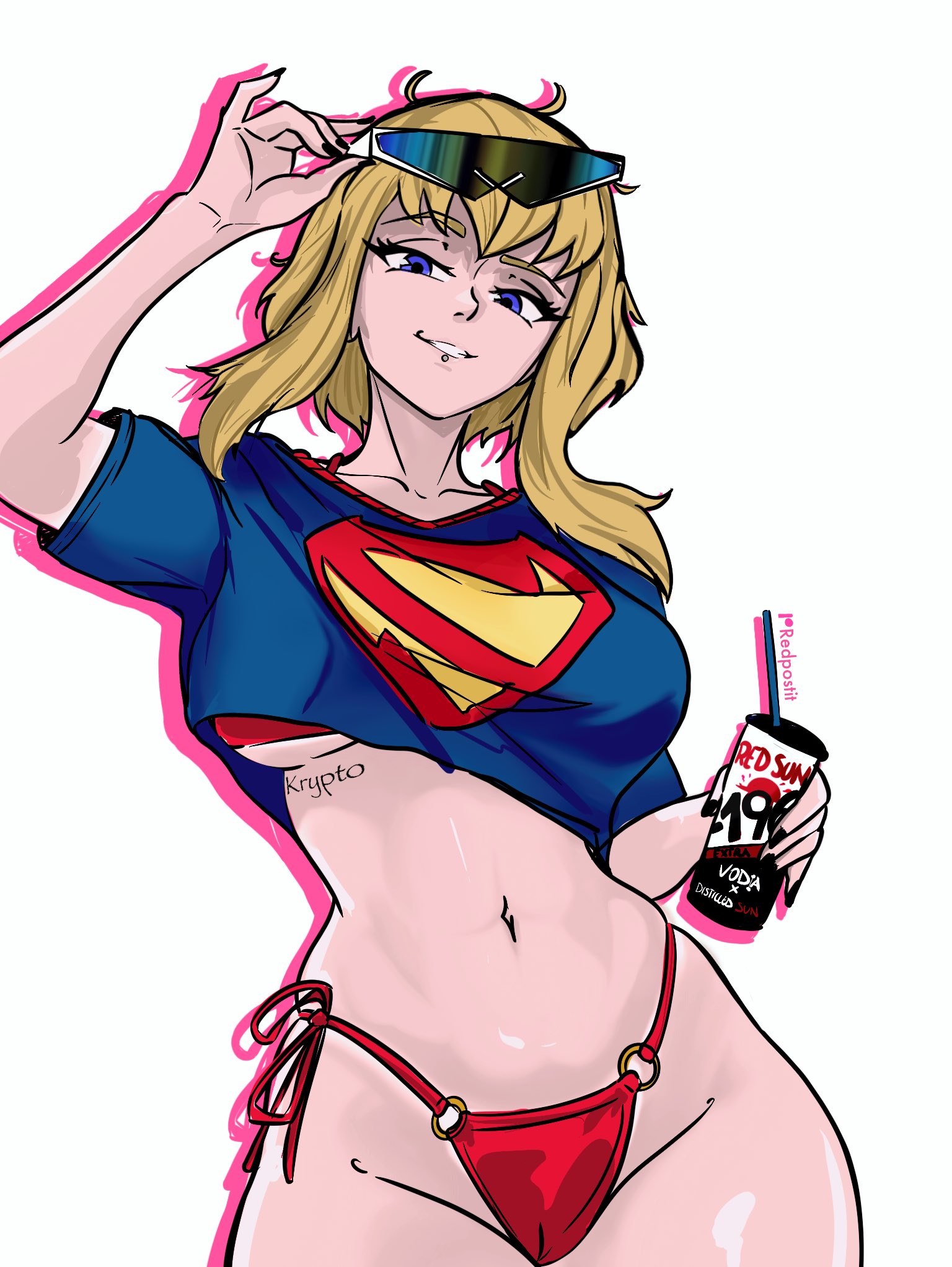 1girls, big breasts, bikini, breasts, dc comics, female, female focus, female only, grand theft auto, grand theft auto vi, gta vi cover girl, kara zor-el, light skin, light-skinned female, looking at viewer, my adventures with superman, redpostit, solo, solo female, supergirl, supergirl (my adventures with superman), superman (series), thick thighs, thighs, wide hips
