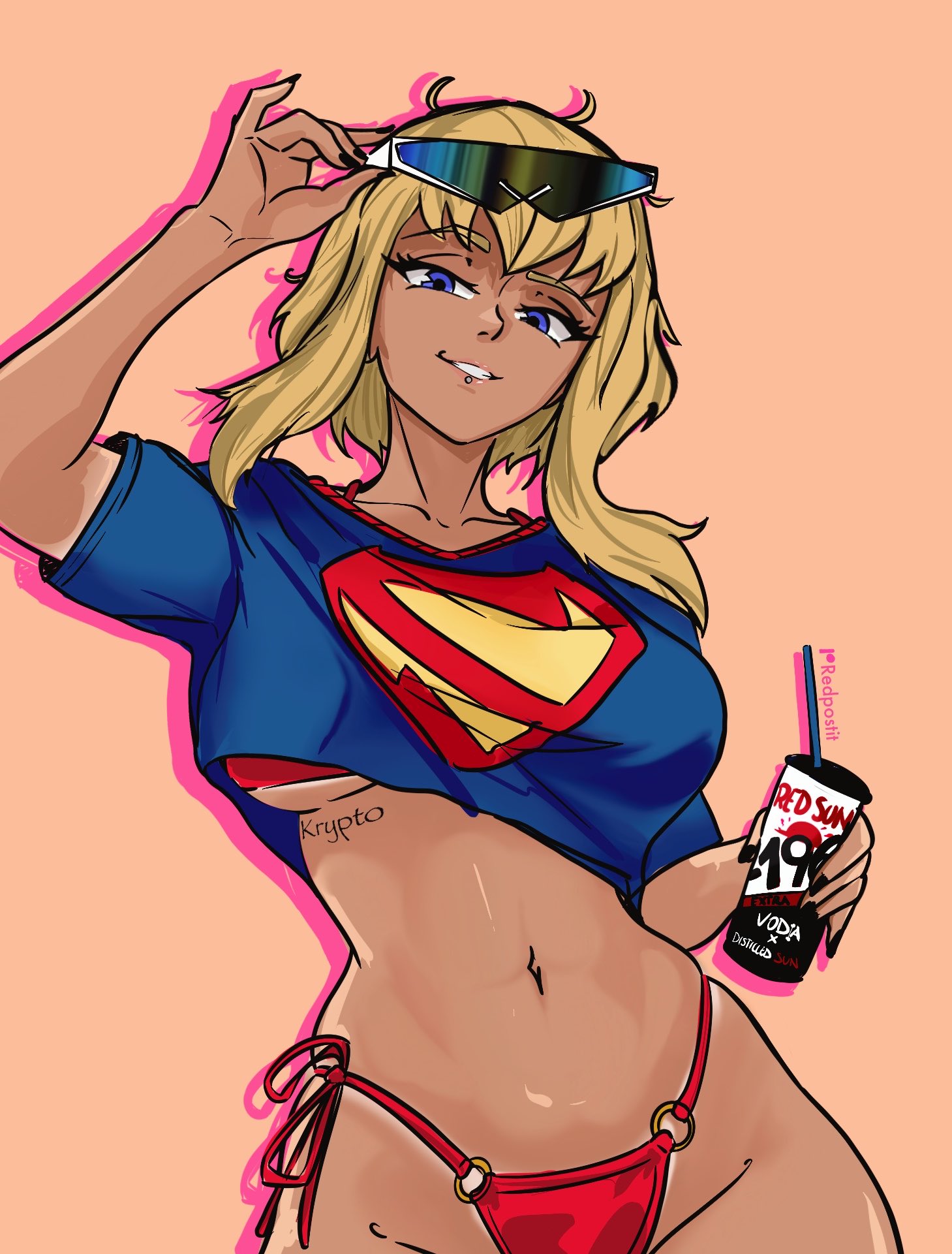 1girls, big breasts, bikini, breasts, dc comics, female, female focus, female only, grand theft auto, grand theft auto vi, gta vi cover girl, kara zor-el, looking at viewer, my adventures with superman, redpostit, solo, solo female, supergirl, supergirl (my adventures with superman), superman (series), thick thighs, thighs, wide hips