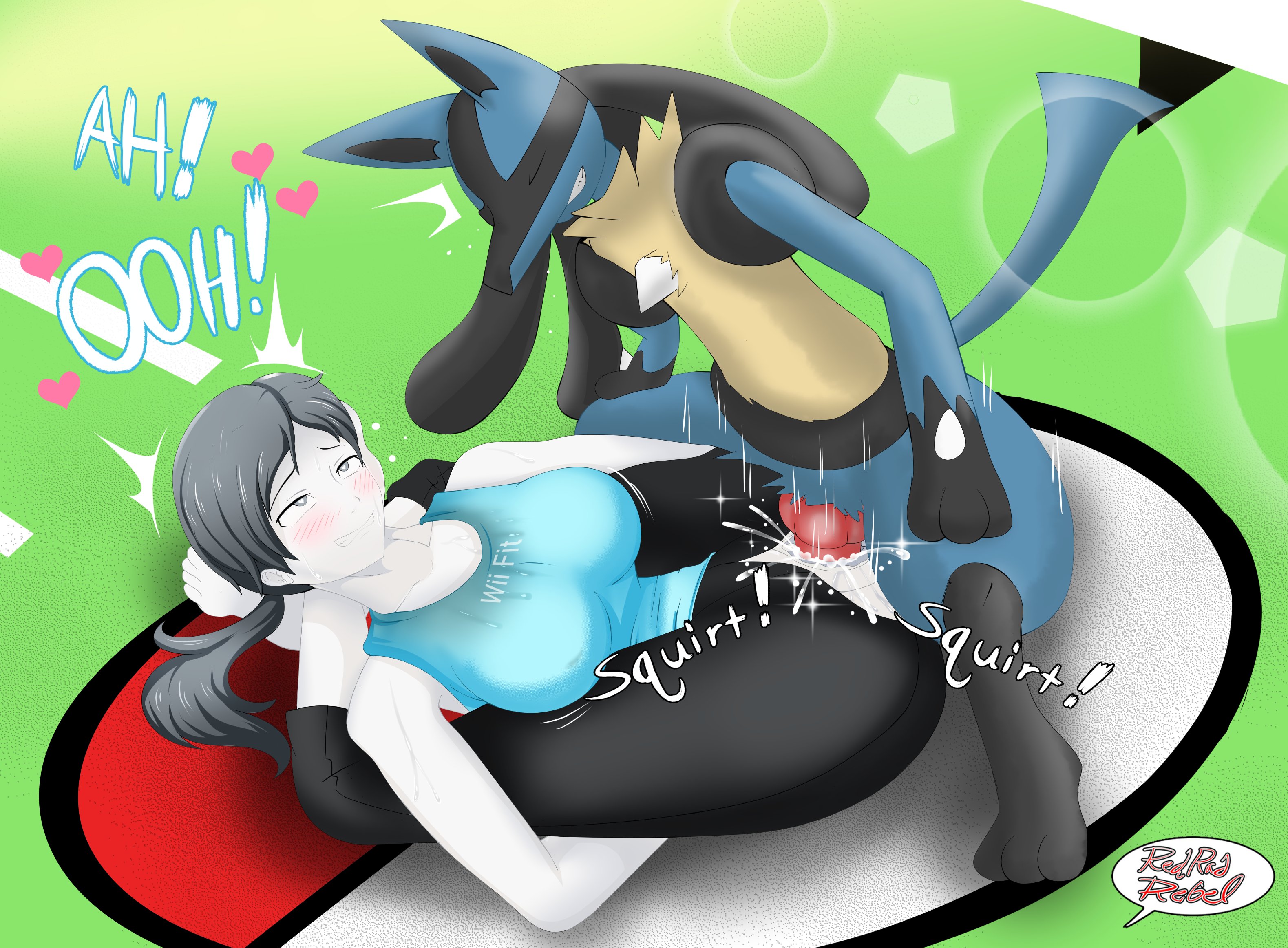 1boy, 1girls, crossover, cum, cum in pussy, cum inside, female, female human, femsub, human, interspecies, lucario, male, male lucario, male pokemon, male pokemon/female human, male/female, maledom, pokemon, pokemon (species), pokemon dppt, pokephilia, pussy, redradrebel, sex, super smash bros., tagme, white skin, white-skinned female, wii fit, wii fit trainer, wii fit trainer (female)