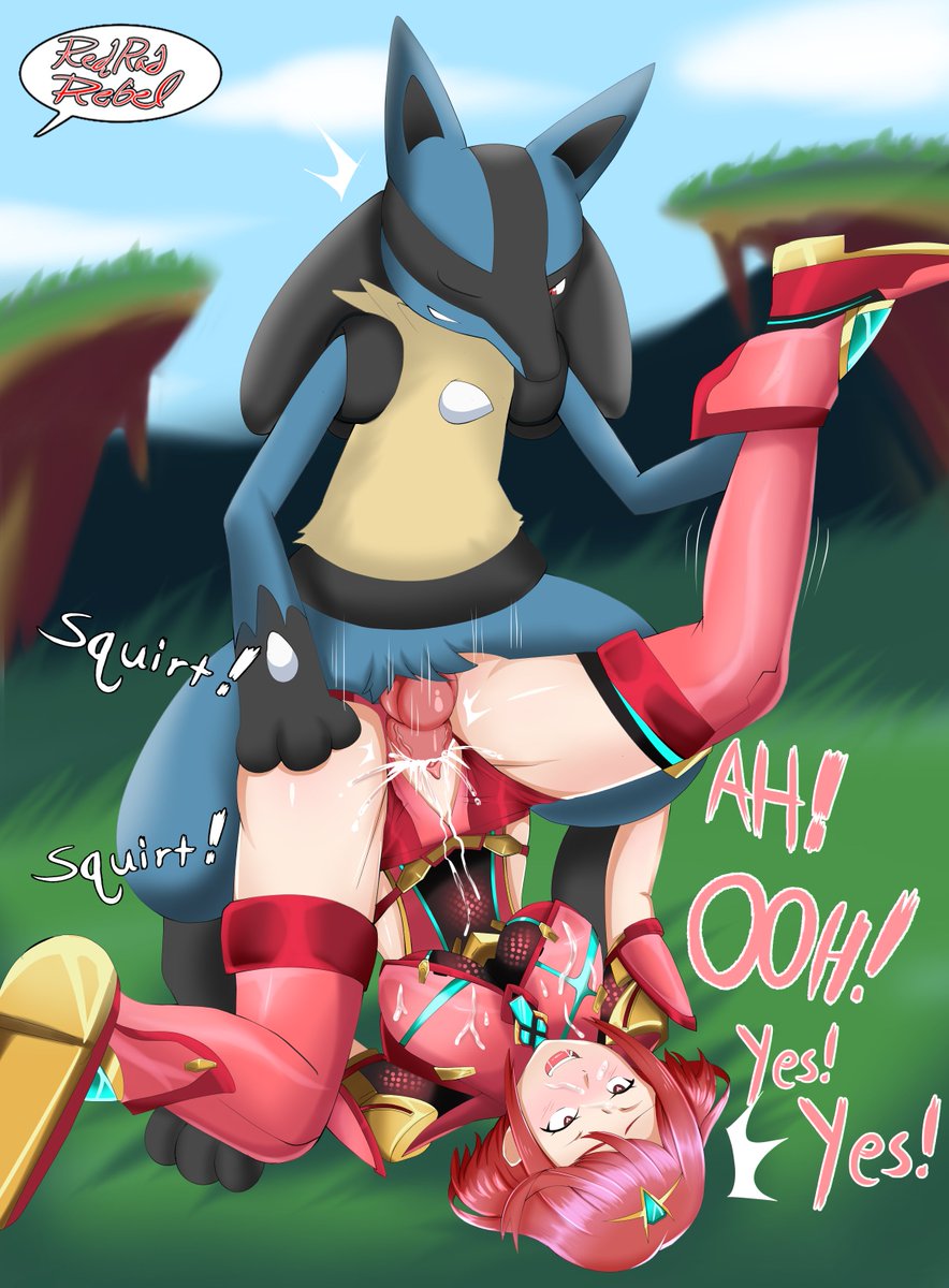 1boy, 1girls, anthro, breasts, crossover, cum, cum in pussy, cum inside, cum on breasts, cum on face, ejaculation, female, female human, femsub, heart-shaped pupils, human, lucario, male, male lucario, male pokemon, male pokemon/female human, male/female, maledom, penis, pokemon, pokemon (species), pokemon dppt, pokephilia, pussy, pyra, redradrebel, sex, spread legs, super smash bros., tagme, xenoblade (series), xenoblade chronicles 2