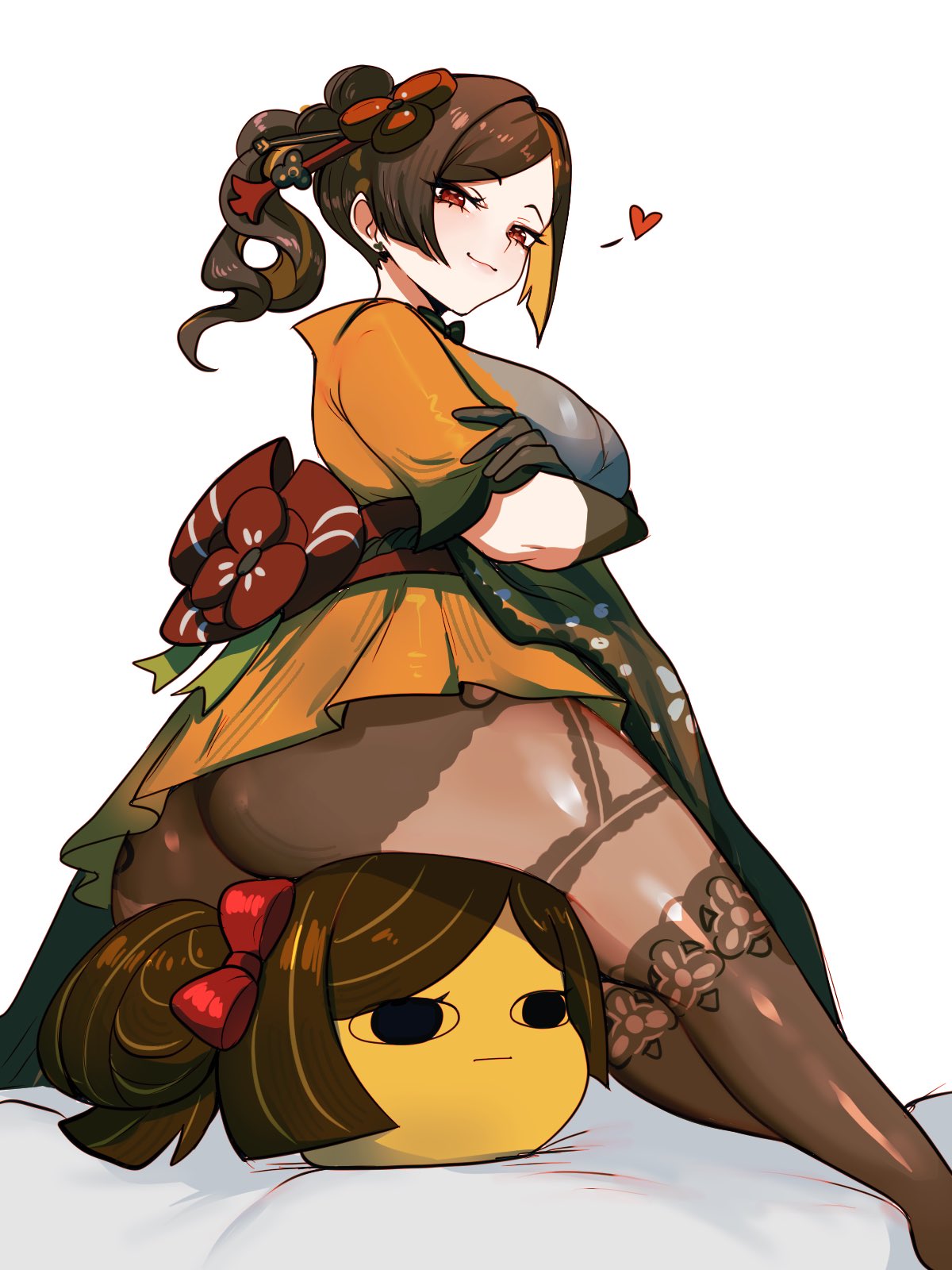 1girls, artist request, ass, breasts, chiori (genshin impact), female, female focus, female only, genshin impact, large breasts, light skin, light-skinned female, looking at viewer, solo, thick thighs, thighs, wide hips