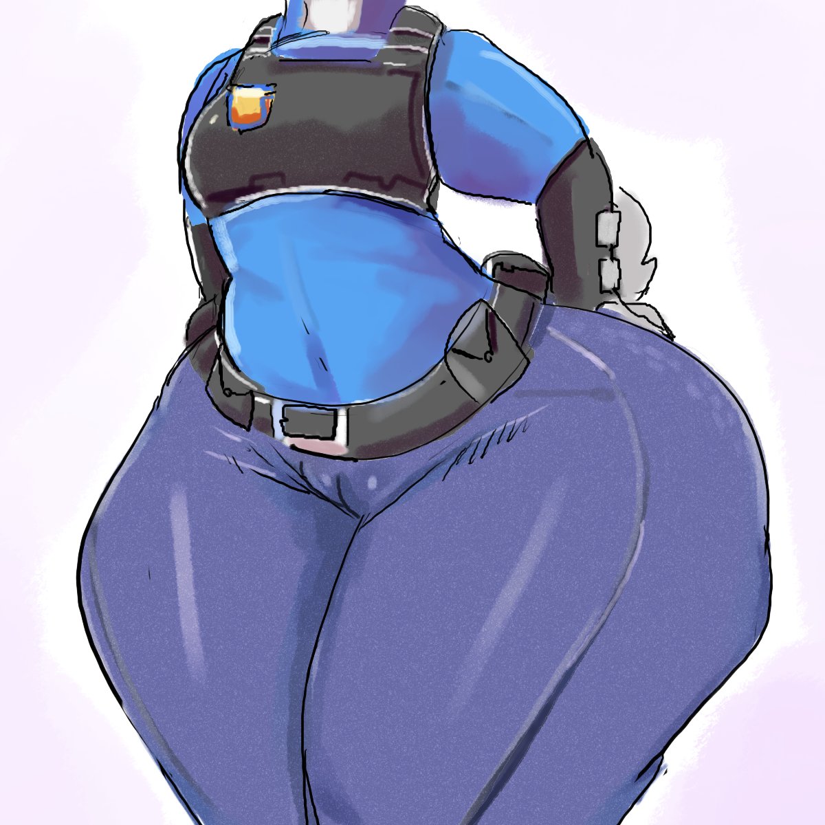 1girls, 2021, 2d, anthro, ass, belly, belt, big ass, big butt, bottom heavy, breasts, bunny, bunny girl, bunny tail, clothed, clothing, curvy figure, curvy hips, disney, eyelashes, female, grey fur, hand on ass, hand on butt, huge ass, huge butt, huge hips, judy hopps, kiseff, legs, mammal, mammal humanoid, police, police uniform, policewoman, rabbit, rabbit girl, rabbit humanoid, rabbit tail, simple background, small breasts, tail, thick, thick legs, thick thighs, thighs, white background, wide hips, zootopia