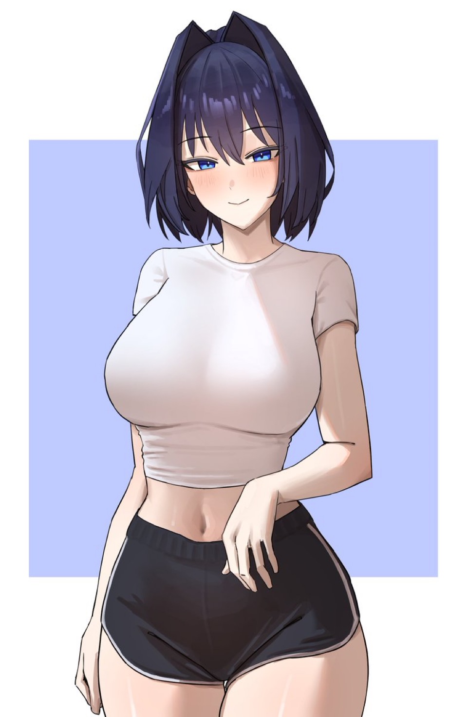 belly button, breasts, hololive, hololive english, ouro kronii, turnipdish, virtual youtuber, vtuber
