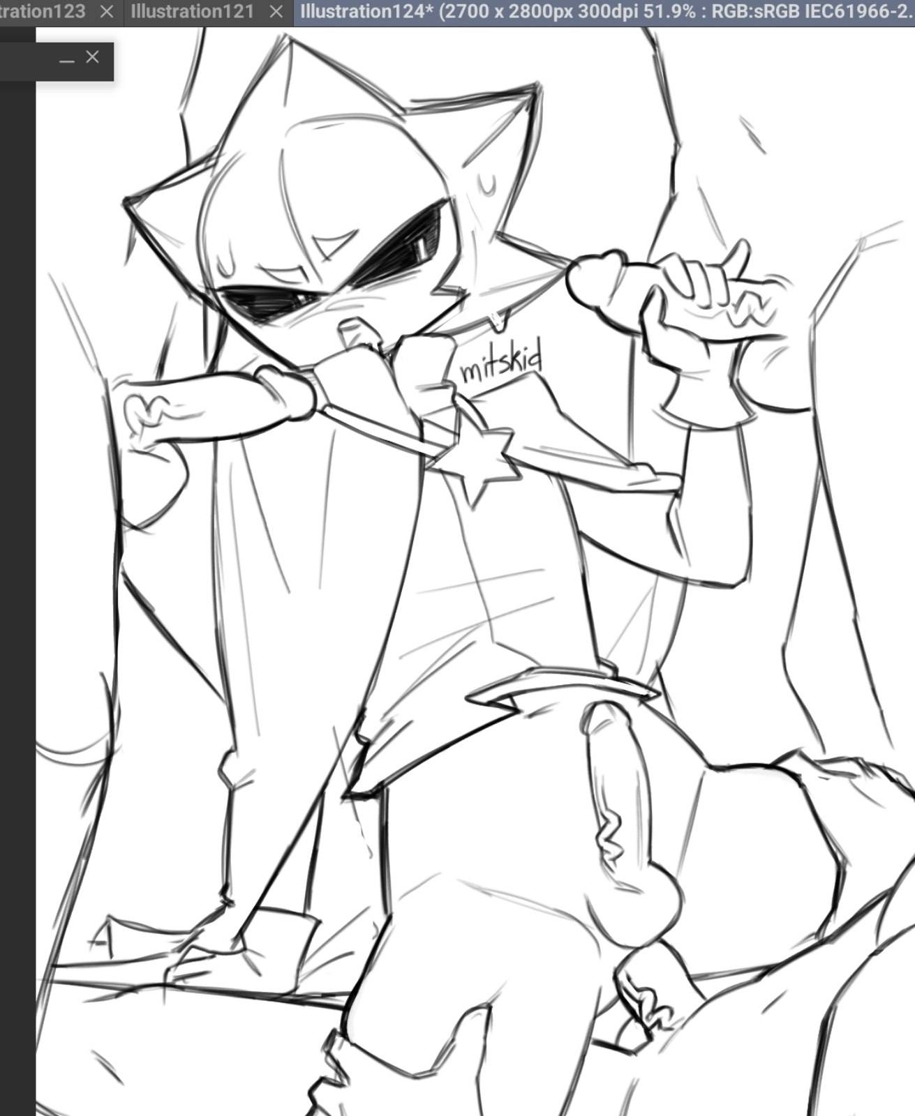 2026, anal sex, brawl stars, clothing, digital drawing (artwork), digital media (artwork), gangbang, gay, gay sex, holding penis, mitskid, sirius (brawl stars), sketch, unfinished, veiny penis