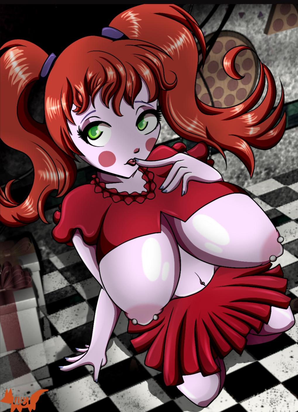 anthro, baby (fnafsl), big breasts, breasts, circus baby, circus baby (fnaf), female, five nights at freddy's, five nights at freddy's: sister location, pierced nipples, piercing, robot, sister location, solo