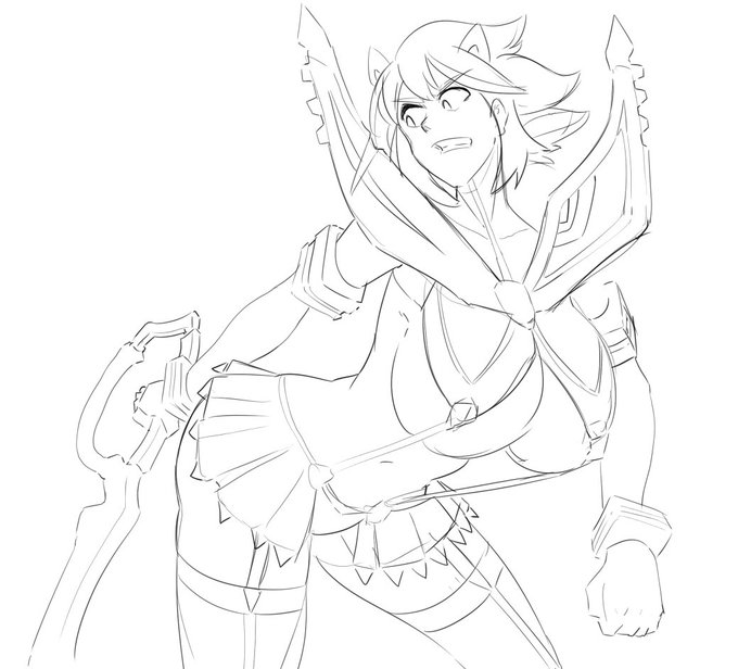 bent_forward big_breasts breasts huge_breasts kill_la_kill large_hips matoi_ryuuko rexcrash64 senketsu sketch tagme underboob