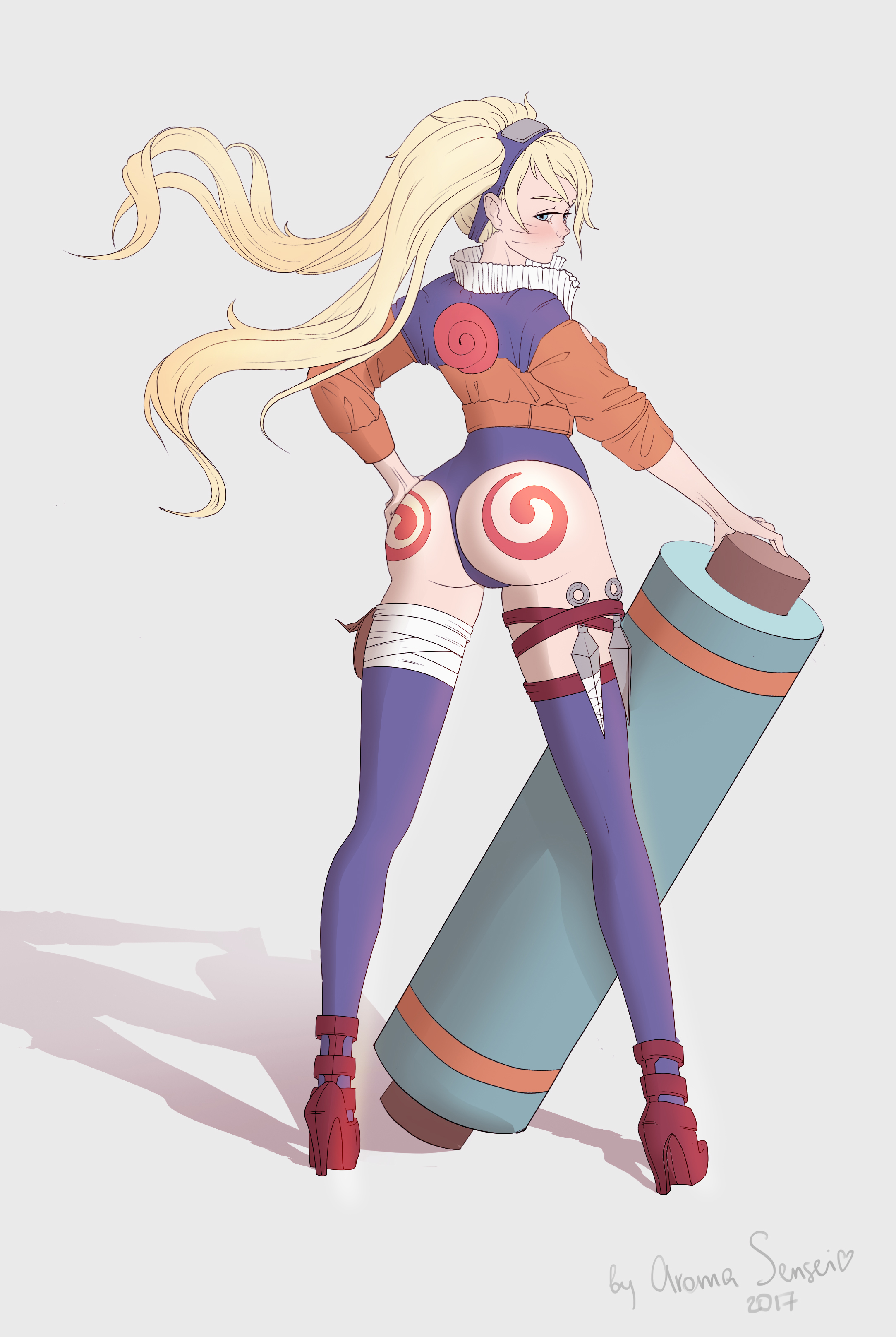 1girls, 2017, aroma sensei, ass, blonde hair, blue eyes, canon genderswap, female, female only, gender transformation, genderswap, genderswap (mtf), glasses, hi res, high heels, kunai, kunoichi, naruko, naruto, naruto (classic), naruto (series), rule 63, scroll, sexy no jutsu, shadow, shounen jump, solo, transformation, uzumaki naruto, weapon, whisker markings