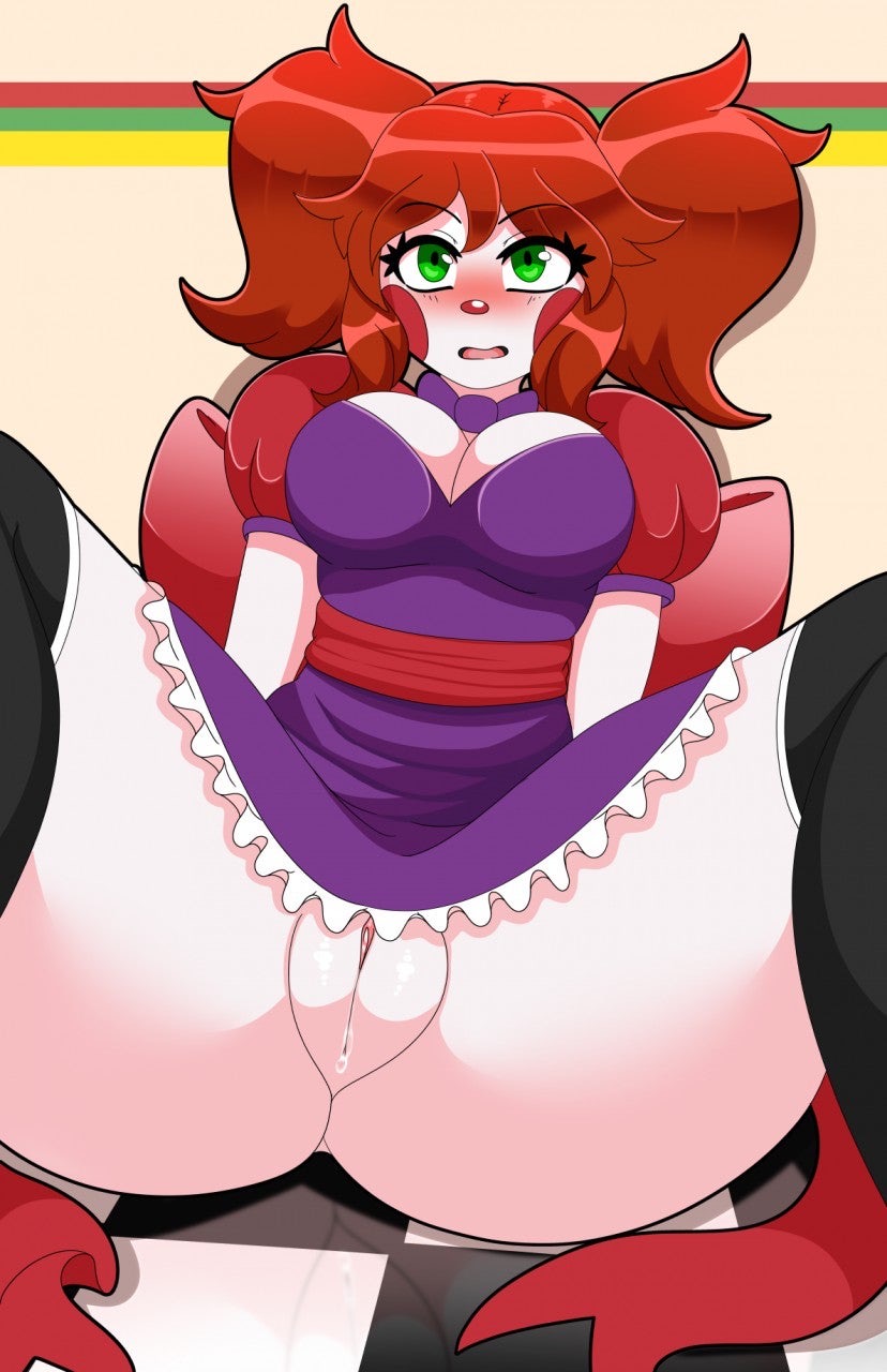 anthro baby_(fnafsl) blush circus_baby circus_baby_(fnaf) exposed_pussy five_nights_at_freddy's five_nights_at_freddy's:_sister_location five_nights_in_anime green_eyes robot sister_location solo something