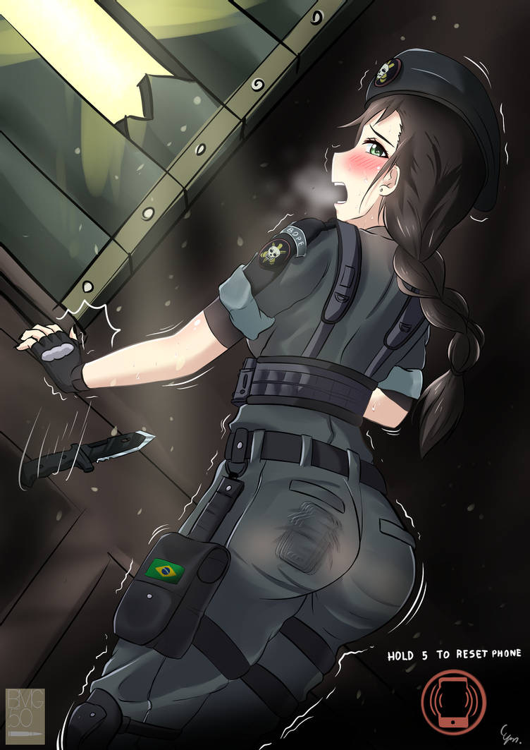 1girls, ass, big ass, brazilian, brazilian female, caveira (rainbow six), clothing, female, phone, rainbow six, rainbow six siege, surprised, tagme, tom clancy, uniform, vibrating