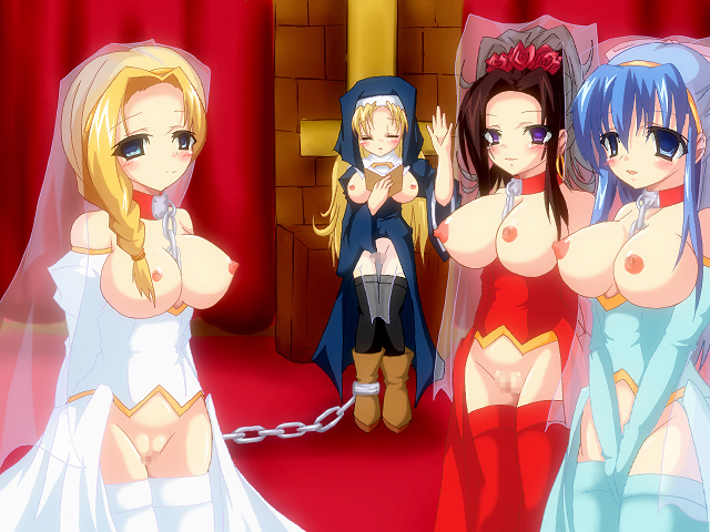 4girls areola bianca_whitaker blush bondage breasts bridal_dress bride busty censored cleavage clothing debora_briscoletti dragon_quest dragon_quest_v dress erect_nipples flora_(dragon_quest) flower kitsune_mimi_manjuu large_breasts maria_(dq5) medium_breasts multiple_girls nera_briscoletti nipples nun pussy rose rose_in_hair stockings thighhighs voluptuous wedding_dress wedding_veil