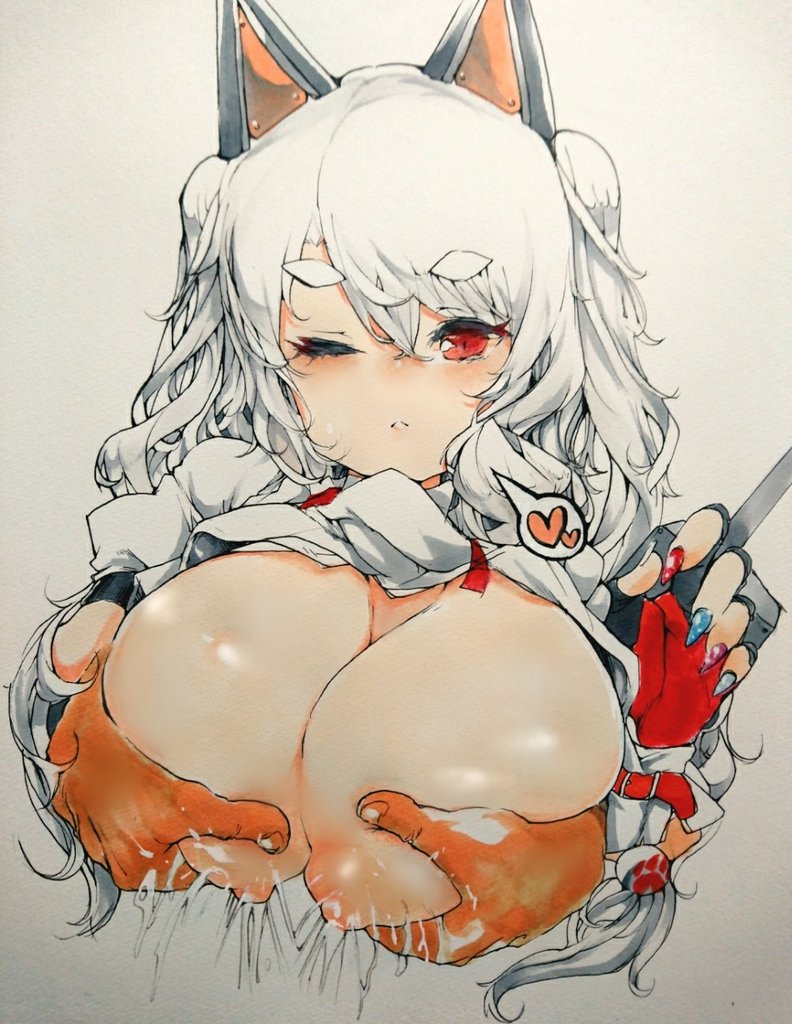 breasts gray_hair huge_breasts lactating lactation large_breasts milk milking subspiweek white_hair