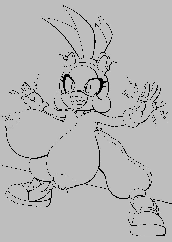 big breasts, breasts, cleavage, female, furry, huge breasts, hyper breasts, nipples, sega, sketch, sonic (series), sonic the hedgehog (series), surge the tenrec, tagme, thick thighs, wide hips, zanbonsen