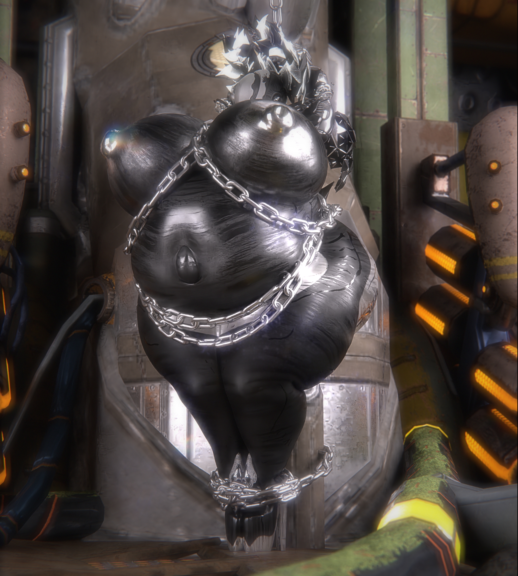 bbw, big breasts, breasts, cleavage, fat, female, huge breasts, irona (qzk forte), nipples, overweight, qzk forte, tagme, thick thighs, vore, vore belly, wide hips
