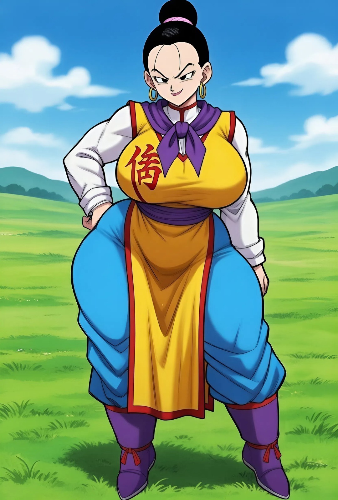 1girls, ai, ai generated, big ass, big breasts, big butt, brasil louco, chichi, chichi (majin buu saga), dragon ball, dragon ball super, dragon ball z, female, female only, full body, fully clothed, huge breasts, milf, seductive, seductive look, seductive smile, shueisha, solo, solo female, solo focus, tagme, toei animation, voluptuous