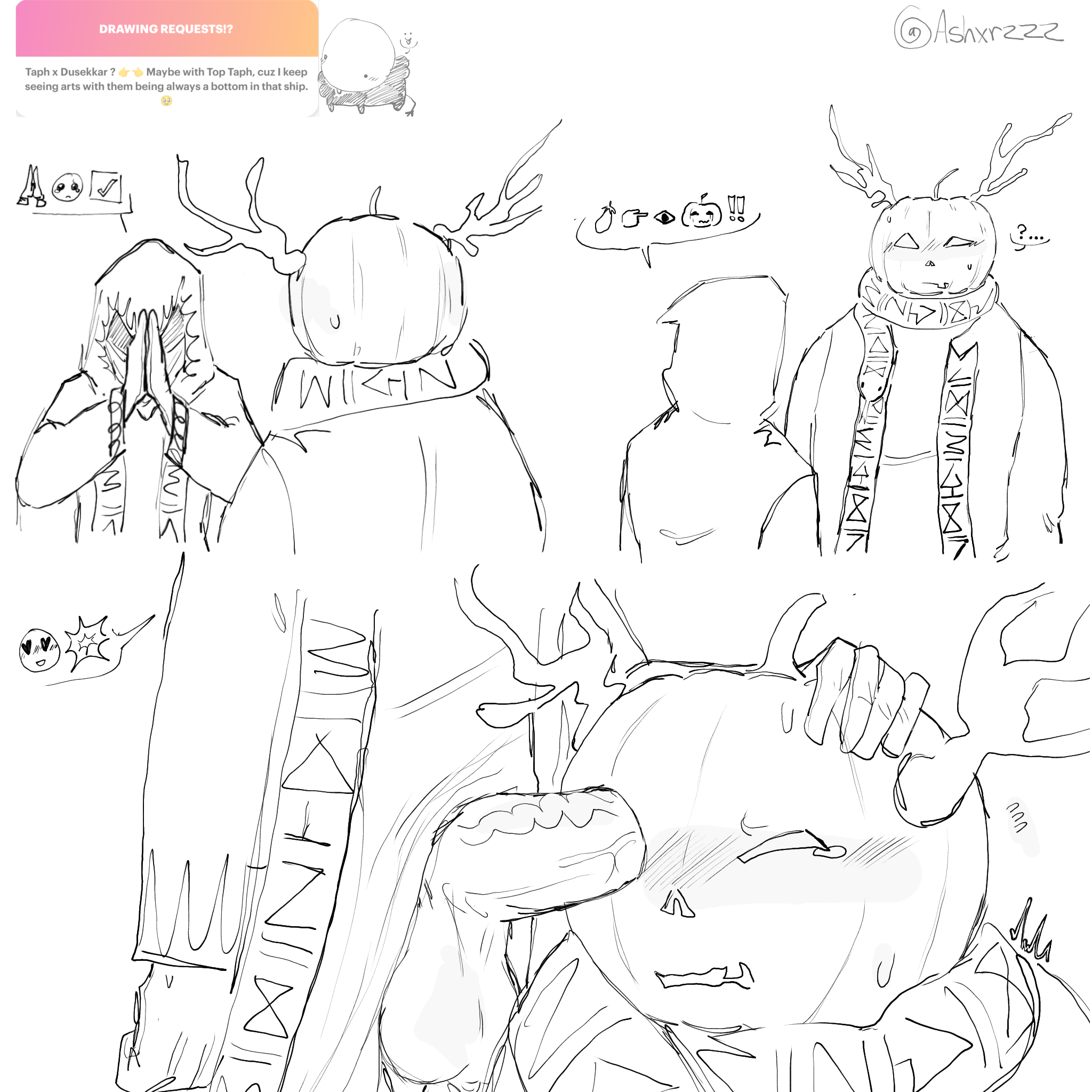 2boys, ashxrzzz, balls, big balls, big penis, clothing, dusekkar (forsaken), eye penetration, forsaken (roblox), gay, hand on head, male, male on top, male only, male/male, penetration, penis, penis out, pumpkin head, request, requested, roblox, roblox game, robloxian, self upload, sex, sign language, sketch, small dom big sub, speech bubble, tagme, taph (forsaken), veiny penis