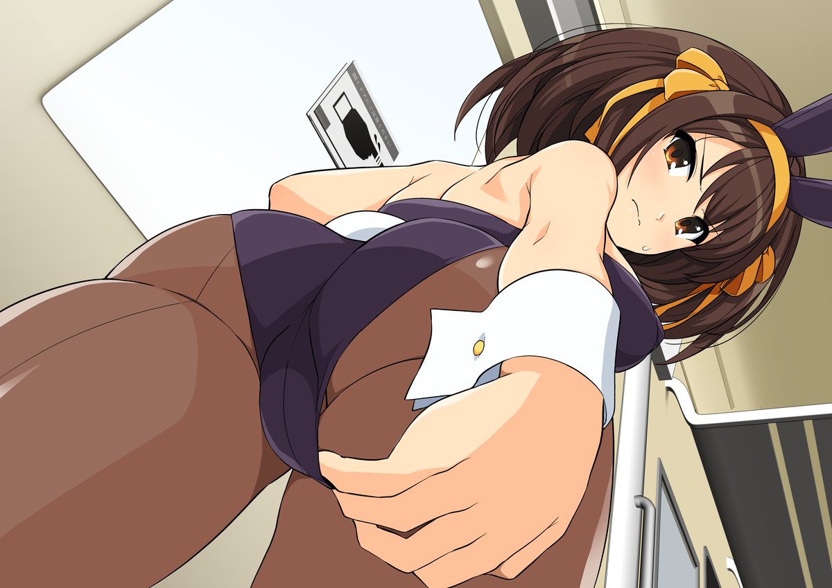 ass, breasts, bunnysuit, clothing, female, haruhisky, small breasts, suzumiya haruhi, suzumiya haruhi no yuuutsu
