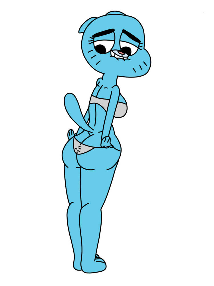 back_view bathing_suit blue_fur boman100 cartoon_milf cartoon_network milf mommy nicole_watterson teasing the_amazing_world_of_gumball