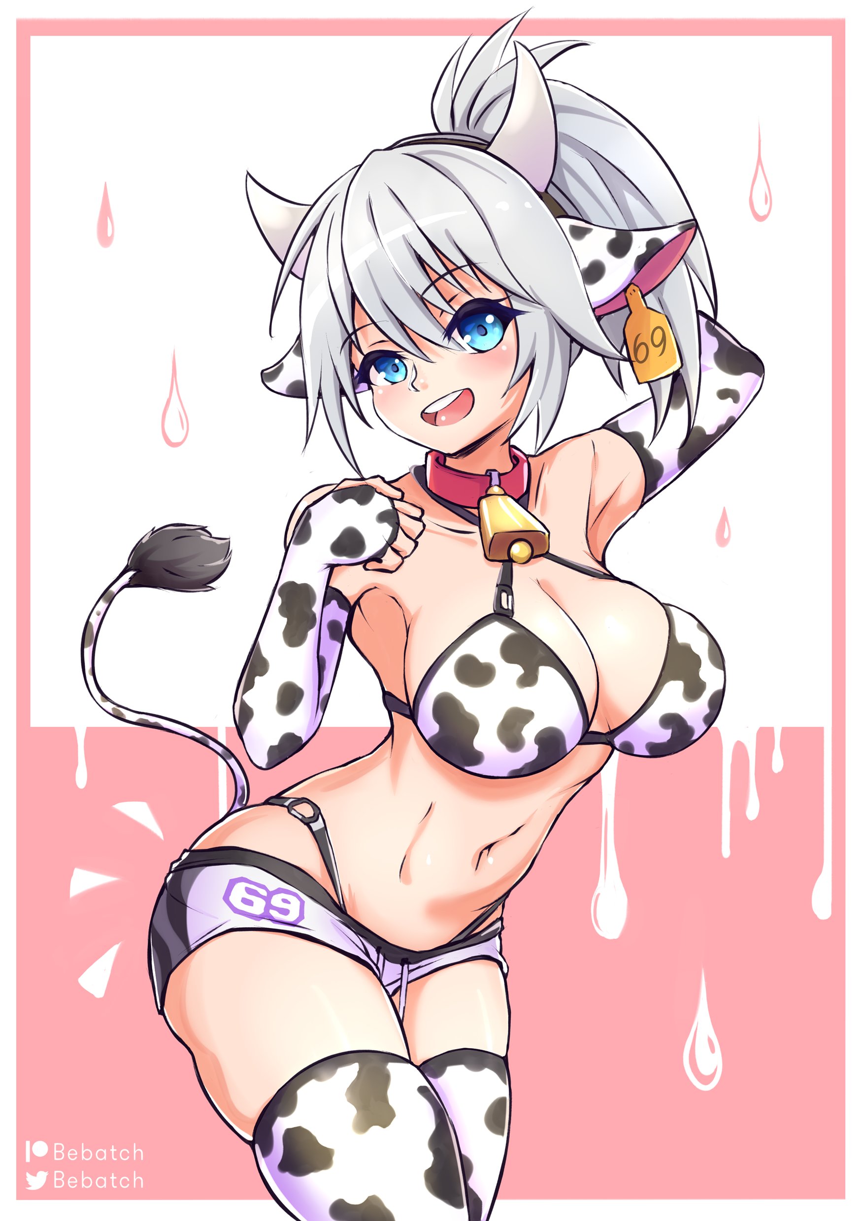 bebatch, breasts, cow girl, cowbell, female, large breasts, melody (projektmelody), projektmelody, virtual youtuber, vshojo
