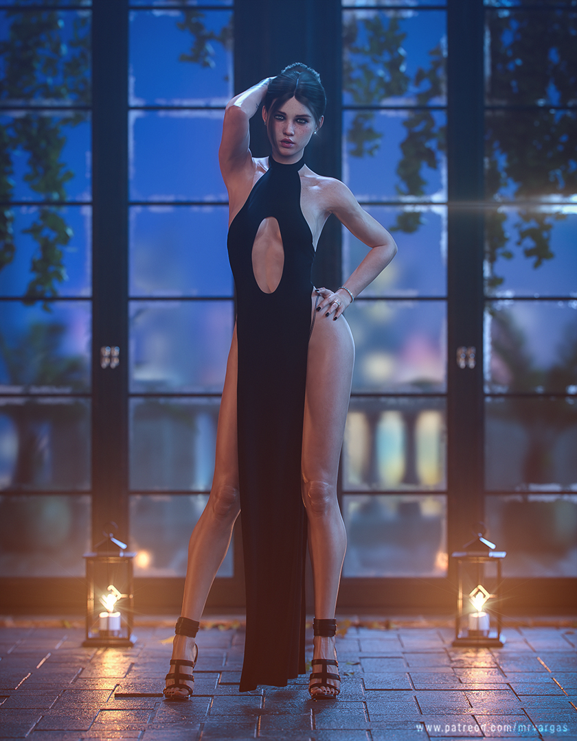 1girls, 3d, aged up, athletic, athletic female, bare shoulders, black dildo, blue eyes, bracelet, breasts, brown hair, busty, cleavage, cleavage cutout, clothing, curvy, dress, earrings, ellie (the last of us), ellie williams, eyeliner, female, female focus, female only, footwear, freckles, full body, g-string, high heels, hourglass figure, human, legs, lipstick, makeup, mascara, medium breasts, mrvargas, nail polish, older, pale skin, panties, pelvic curtain, realistic, ring, skinny, small breasts, standing, tagme, tattoo, the last of us, the last of us 2, thighs, thong, underboob, wide hips