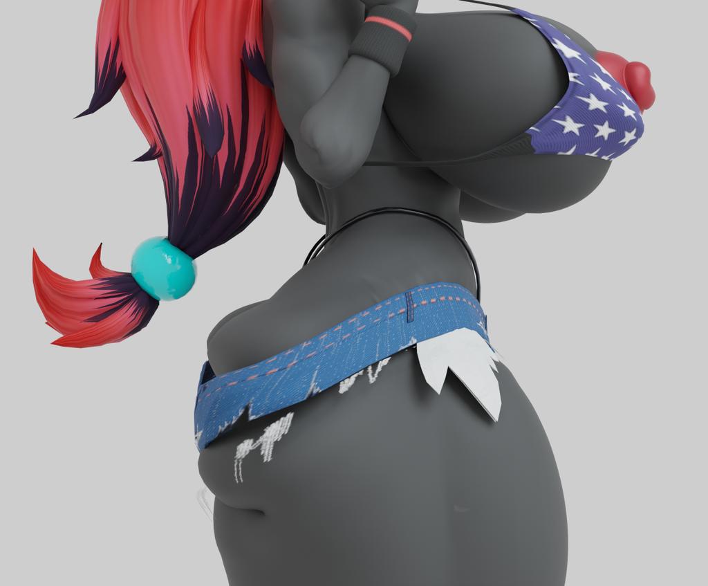 anthro anthro_only ass_expansion big_ass big_breasts breasts bubble_butt cleavage female furry huge_ass huge_breasts nipples oleanderin pokemon pokemon_(species) thick_thighs wide_hips zoroark