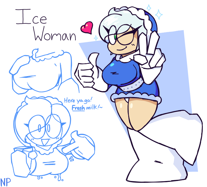 big_breasts big_breasts breast_focus breasts breasts capcom chest_focus clothed cute genderswap_(mtf) hand_on_breast huge_boobs huge_breasts ice_man lactating lactation lactation lactation_through_clothes massive_breasts mega_man mega_man(classic) nocklepie parka peace_sign robot robot_girl robot_master rule_63 silver_hair v_sign winter_clothes