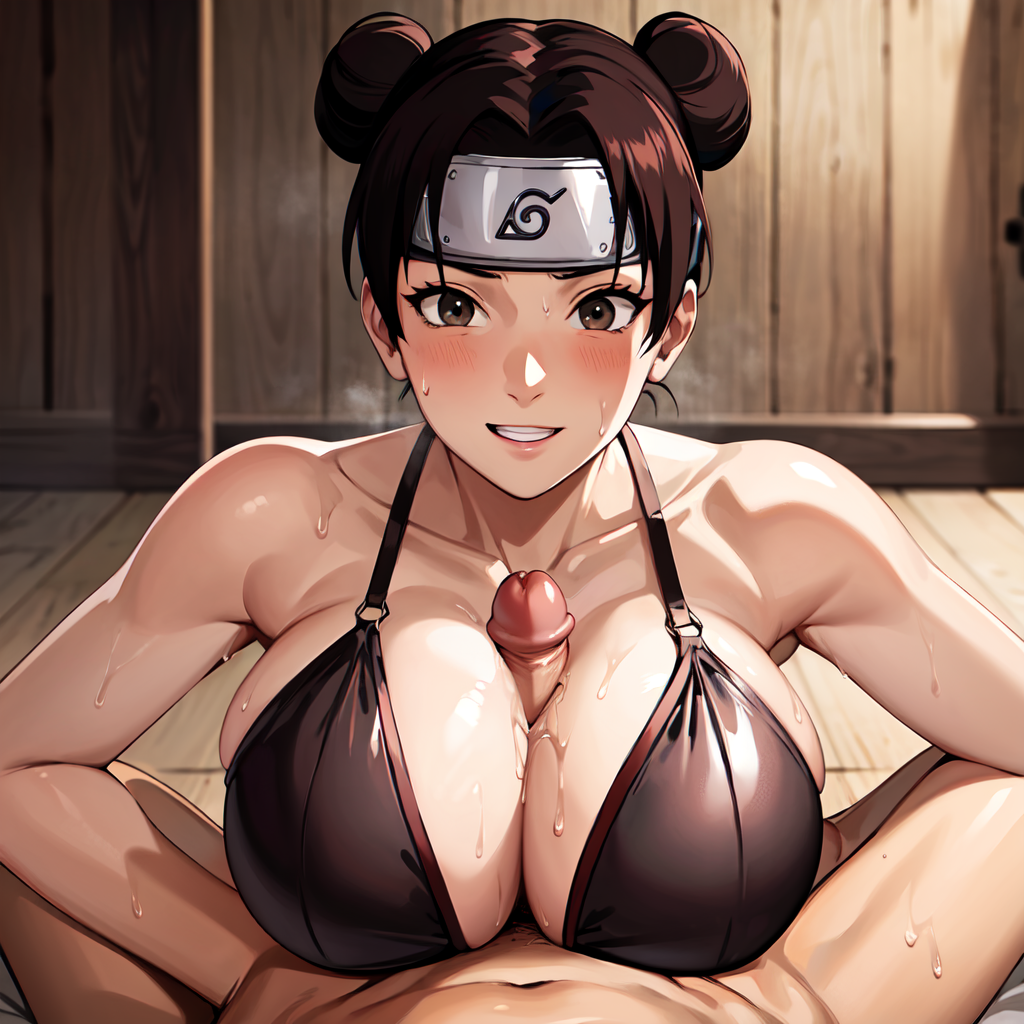 1boy 1boy1girl 1girls ai_generated alternate_breast_size big_penis bikini bikini_top black_eyes breasts breasts_bigger_than_head brown_hair climax erection faceless_male facial female_focus forehead_protector headband high_resolution huge_areolae konohagakure_symbol large_areolae large_breasts large_penis light-skinned_female light-skinned_male light_skin looking_at_viewer male_pov messy_hair naked naruto naruto_(series) naruto_shippuden nipples nude nude_female nude_male on_back oppai paizuri penis pov pov_eye_contact short_hair shounen_jump smile smiling smiling_at_viewer sweat sweatdrop tenten thick_penis tomboy uncensored voluptuous voluptuous_female waifuinvoker