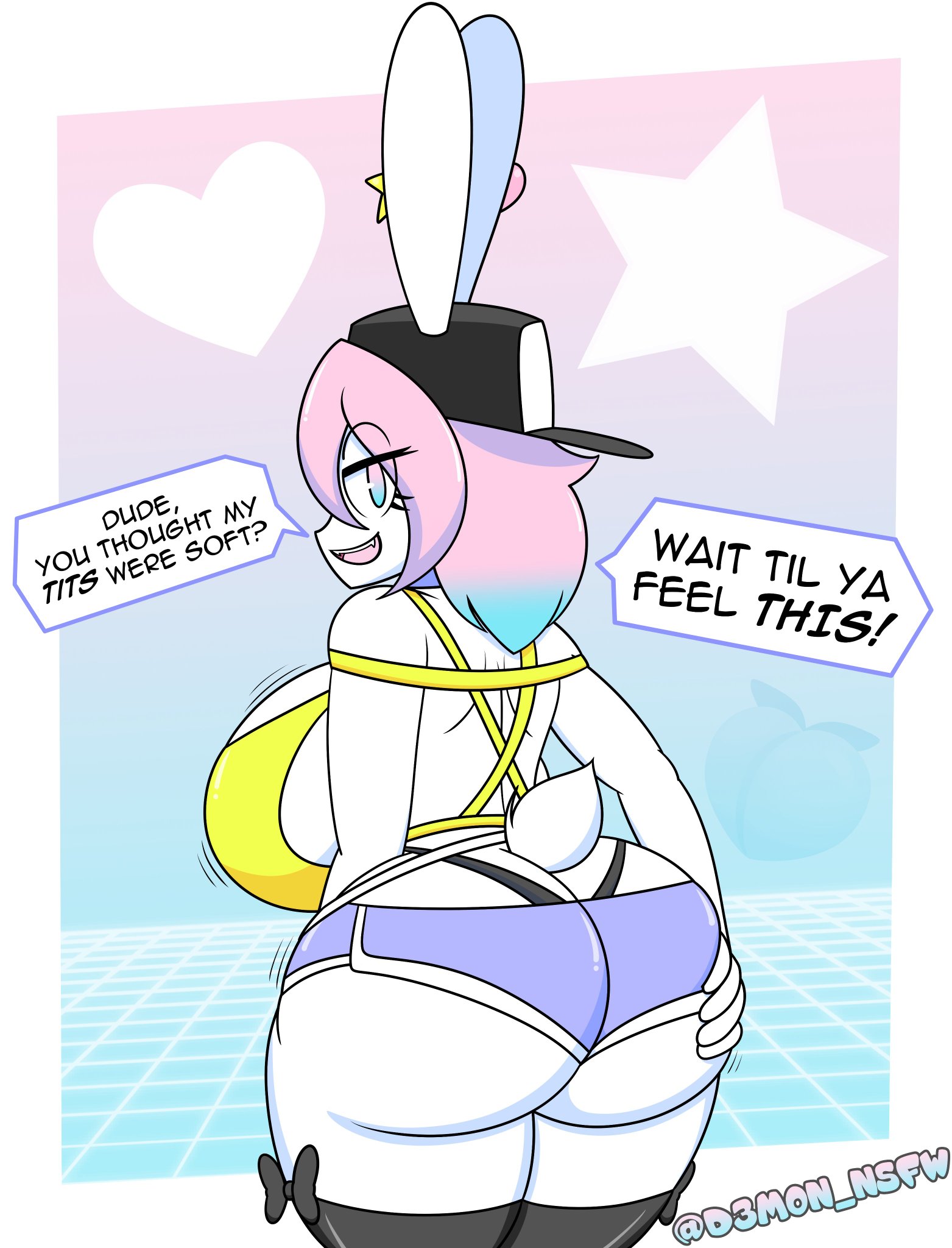 1boy, anthro, ass, big ass, big breasts, breasts, bubble ass, bubble butt, busty male, d3mon, huge ass, male, male with breasts, peanut butter (theycallhimcake), thick thighs, wide hips
