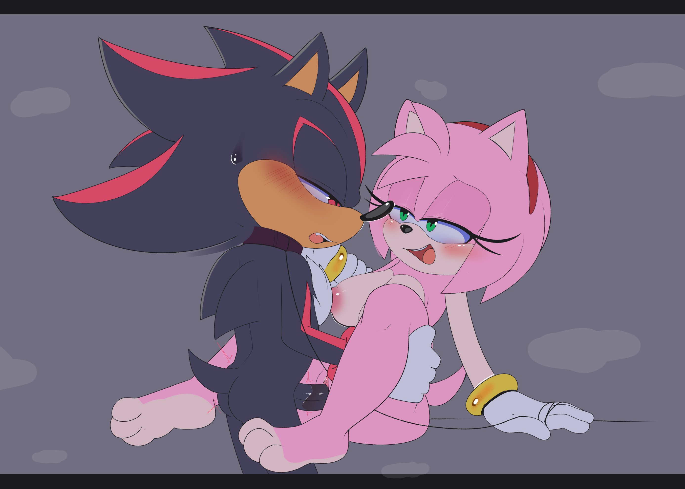 1boy, 1girls, amy rose, apinkgrape, breasts, collar, female, femdom, leash, male, male penetrating female, male/female, pussy, sega, sex, shadow the hedgehog, sonic (series), sonic the hedgehog (series), vaginal penetration