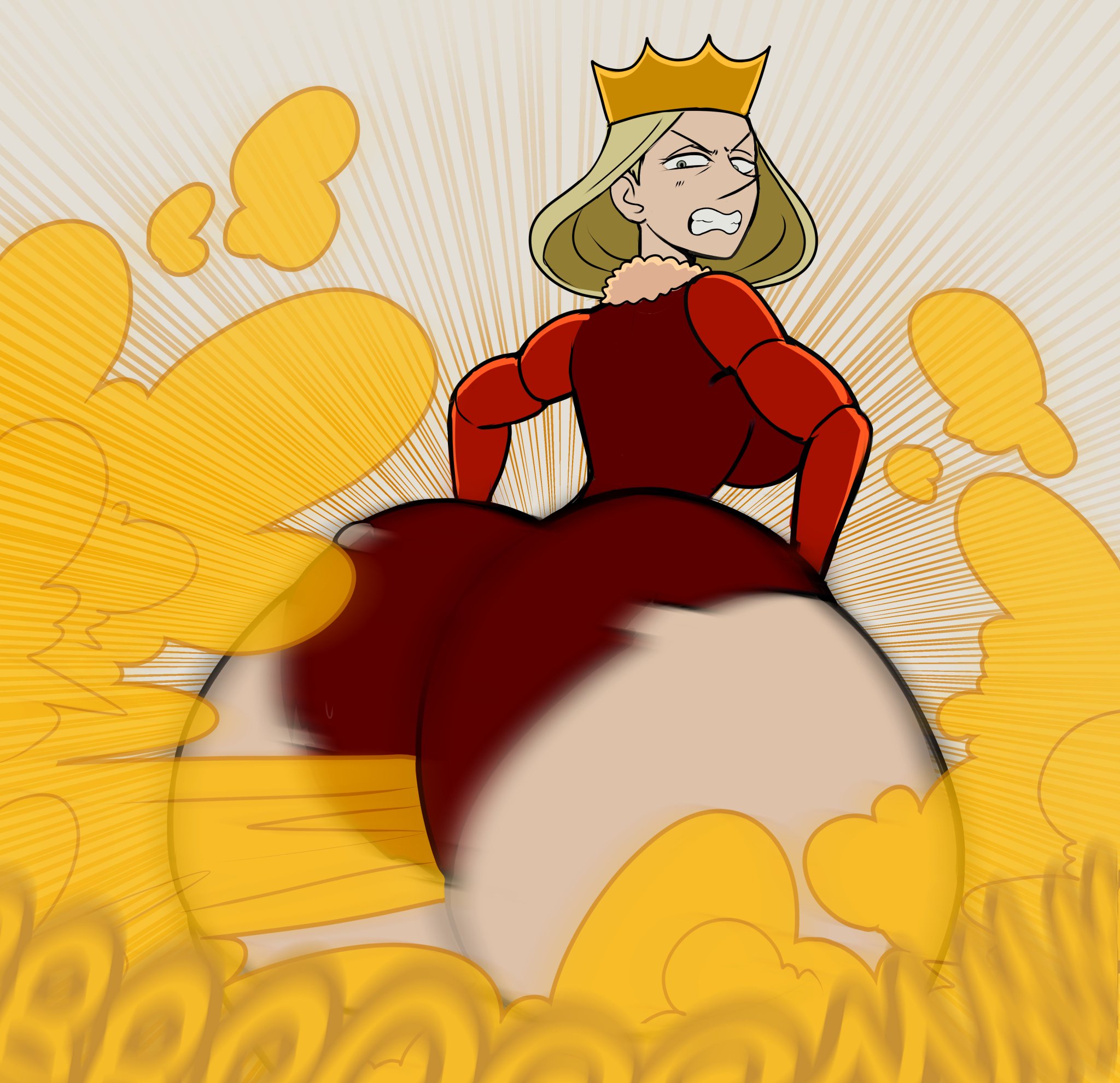 alternate version available, big ass, fart, fart cloud, fart fetish, farting, gigantic ass, huge ass, huge fart, lolotron, looking back, ousama ranking, panties, queen hilling, ripped clothing, ripped panties