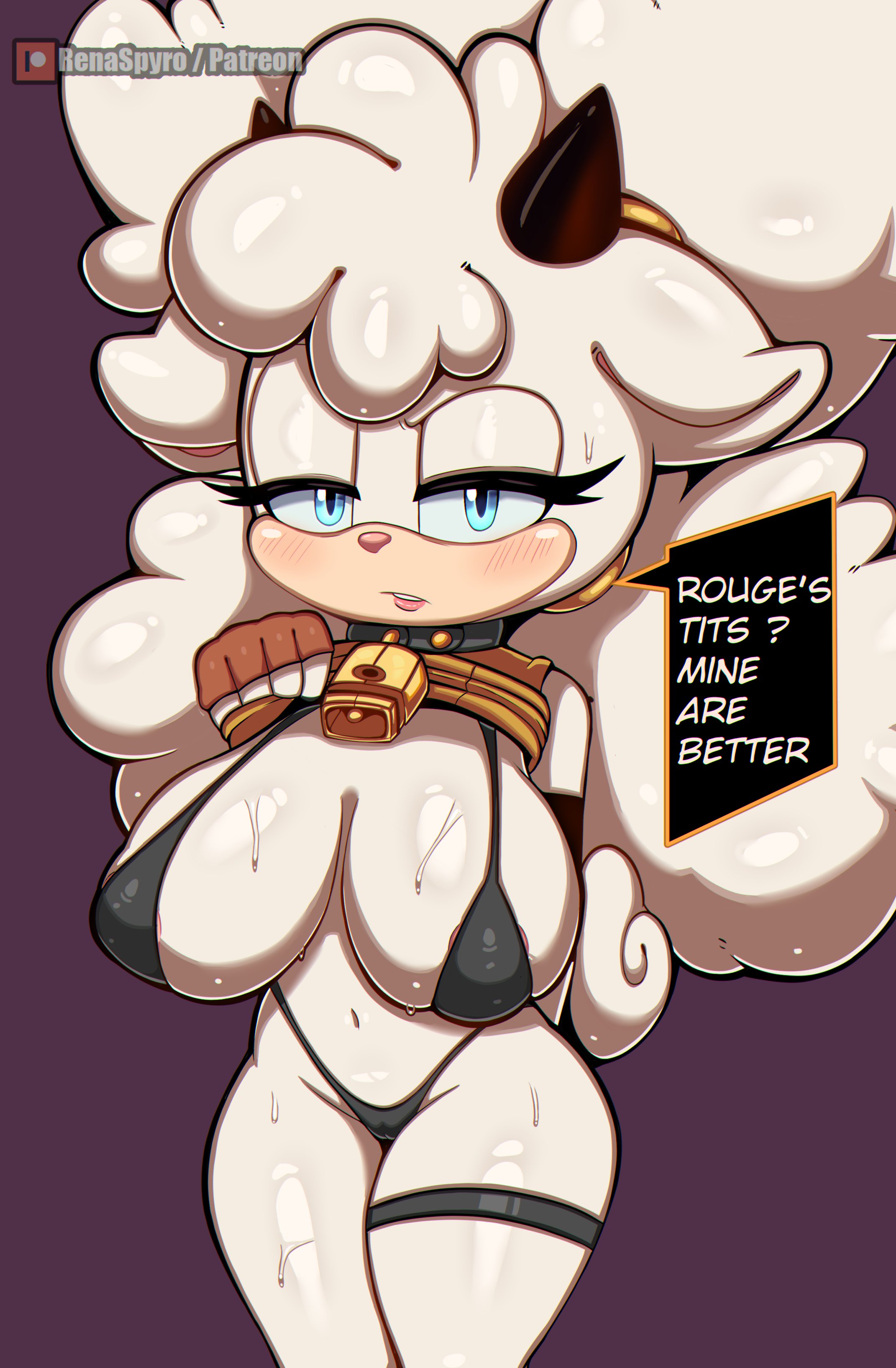 1girls, big ass, big breasts, breasts, bust, busty, chest, curvaceous, curvy, curvy figure, digital media (artwork), female, hips, hourglass figure, huge ass, huge breasts, humanoid, idw comics, idw publishing, lanolin the sheep, large ass, large breasts, legs, mobian, mobian (species), mobian sheep, renaspyro, sega, sheep, sheep girl, sheep humanoid, slim waist, sonic (series), sonic the hedgehog (comics), sonic the hedgehog (series), sweat, thick, thick hips, thick legs, thick thighs, thighs, voluptuous, waist, white body, white hair, white skin, white wool, white-skinned female, wide hips, wool (fur)