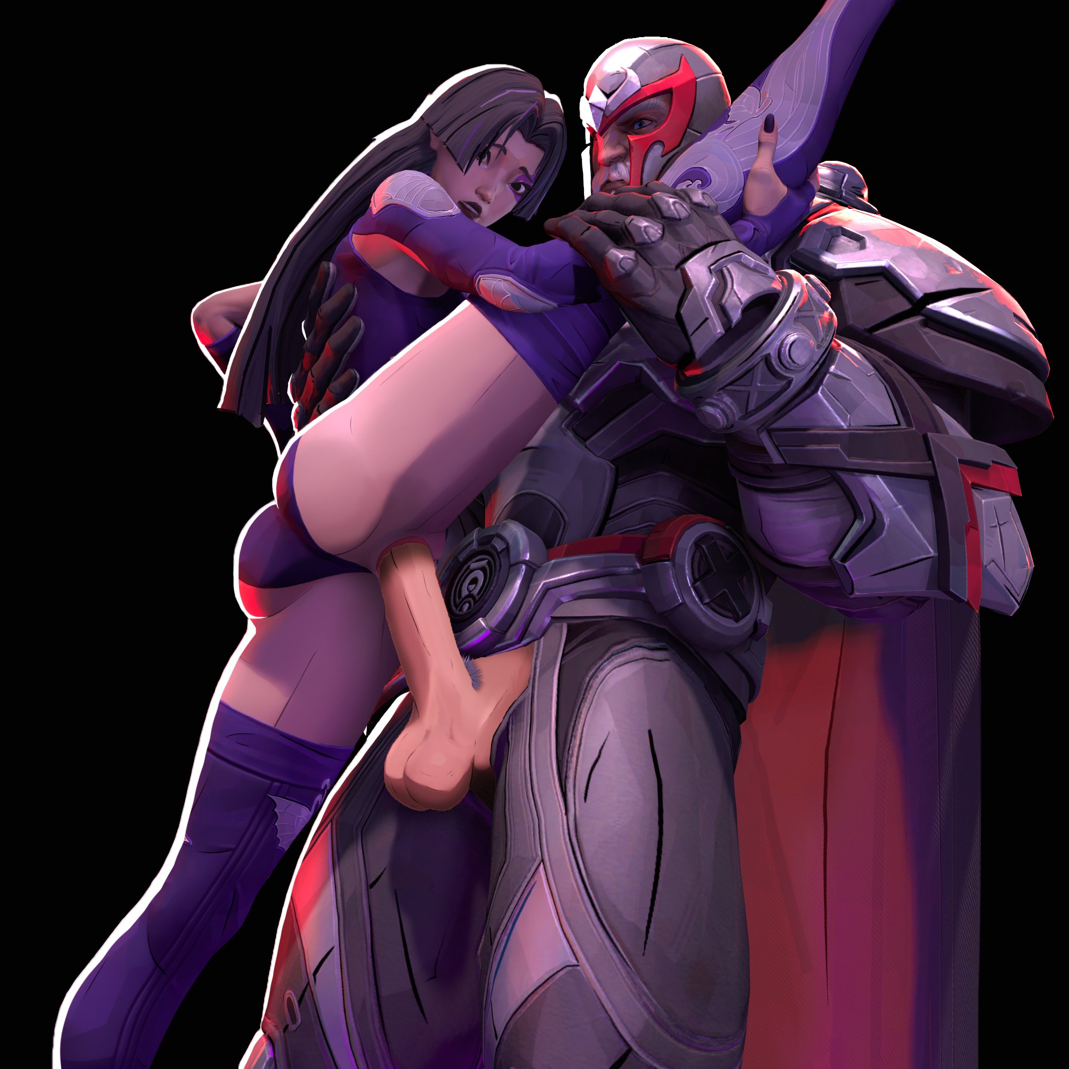 1boy, 1girl1boy, 1girls, 3d, 3d (artwork), asian female, magneto, magneto (marvel rivals), marvel, marvel rivals, one leg up, psylocke, standing on one leg, standing sex, winterssfm