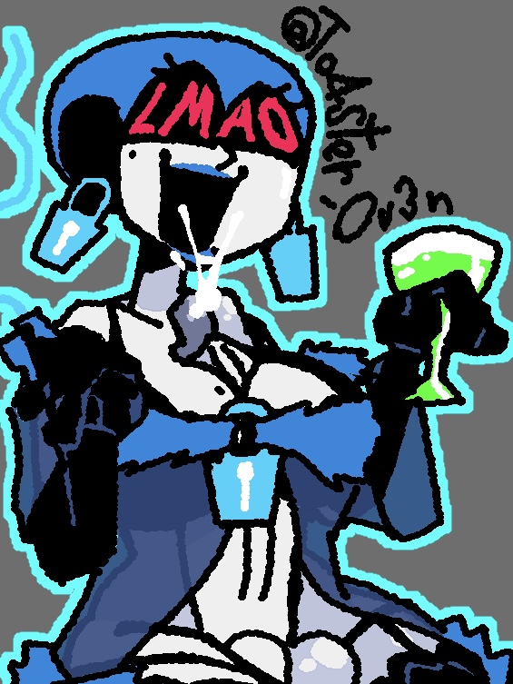 acid, artist signature, autopaizuri, bald, balls, beauty mark, blue lipstick, blue smoke, champagne glass, cigarette, cock, cum, cumming in mouth, cumshot, deltarune, deltarune chapter 2, dick, dickgirl, eyelashes, female, fluffy jacket, futa only, futanari, holding object, intersex, lace-trimmed bra, lace-trimmed thighhighs, lock, long gloves, penis, queen (deltarune), robot, robot girl, self upload, to4ster-0v3n (artist), white skin