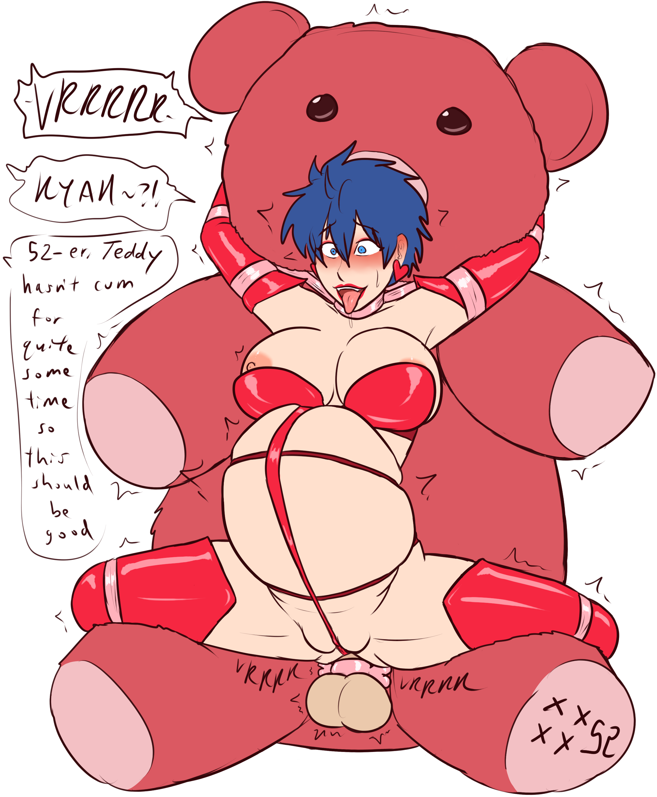 2021, 52 (xxxx52), aik (xxxx52), anal, belly inflation, bondage, cumflation, english text, female, inflation, male, male and female subs, ribbon bondage, stomach bulge, tagme, teddy bear, text, xxxx52